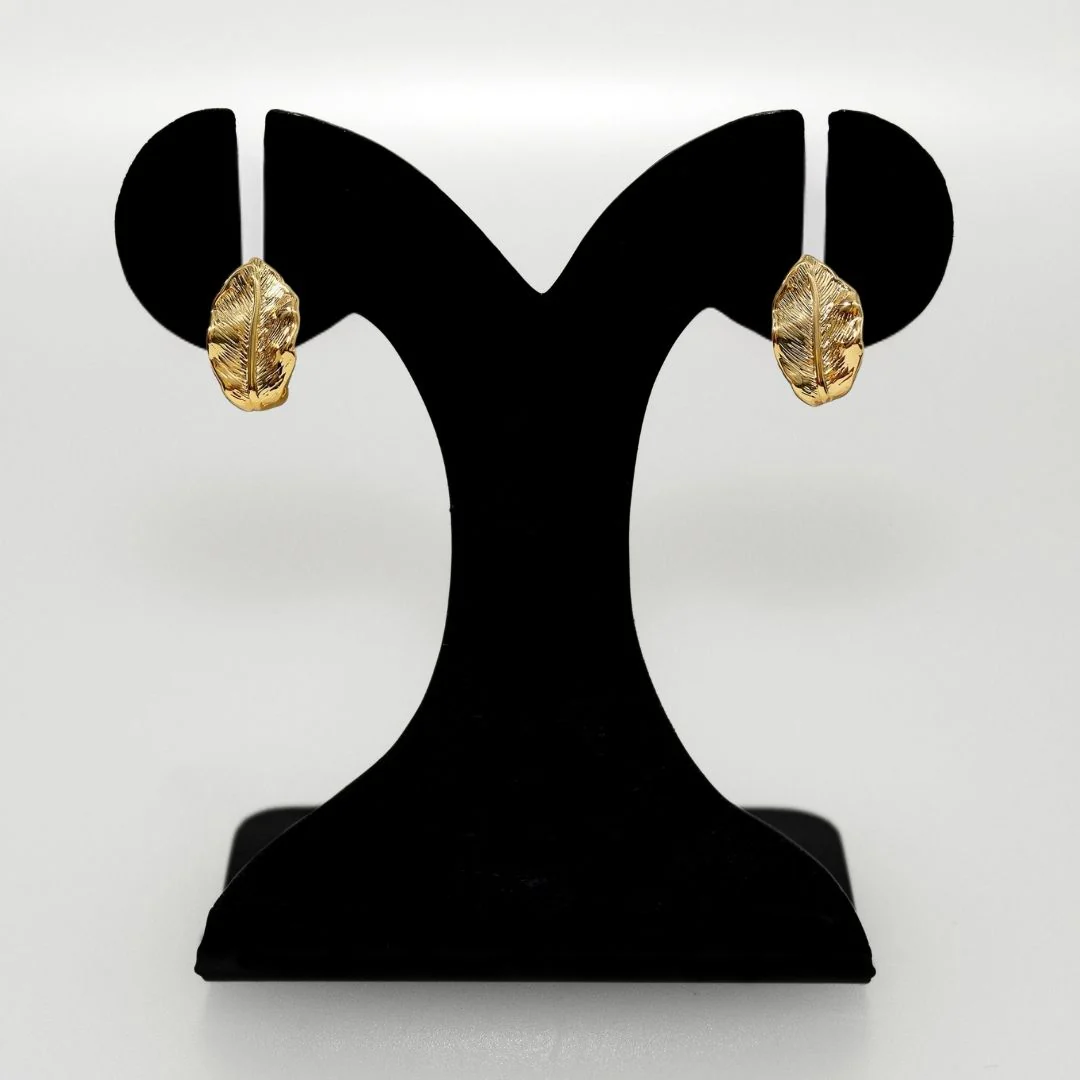 Foliage Stud Earrings Gold - Image 6