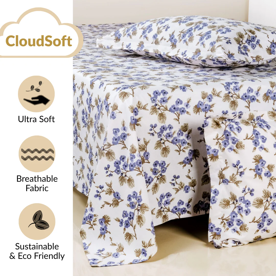 Forest Ferns Pure Cotton King Size Bedding Set 275x275cm - Image 4