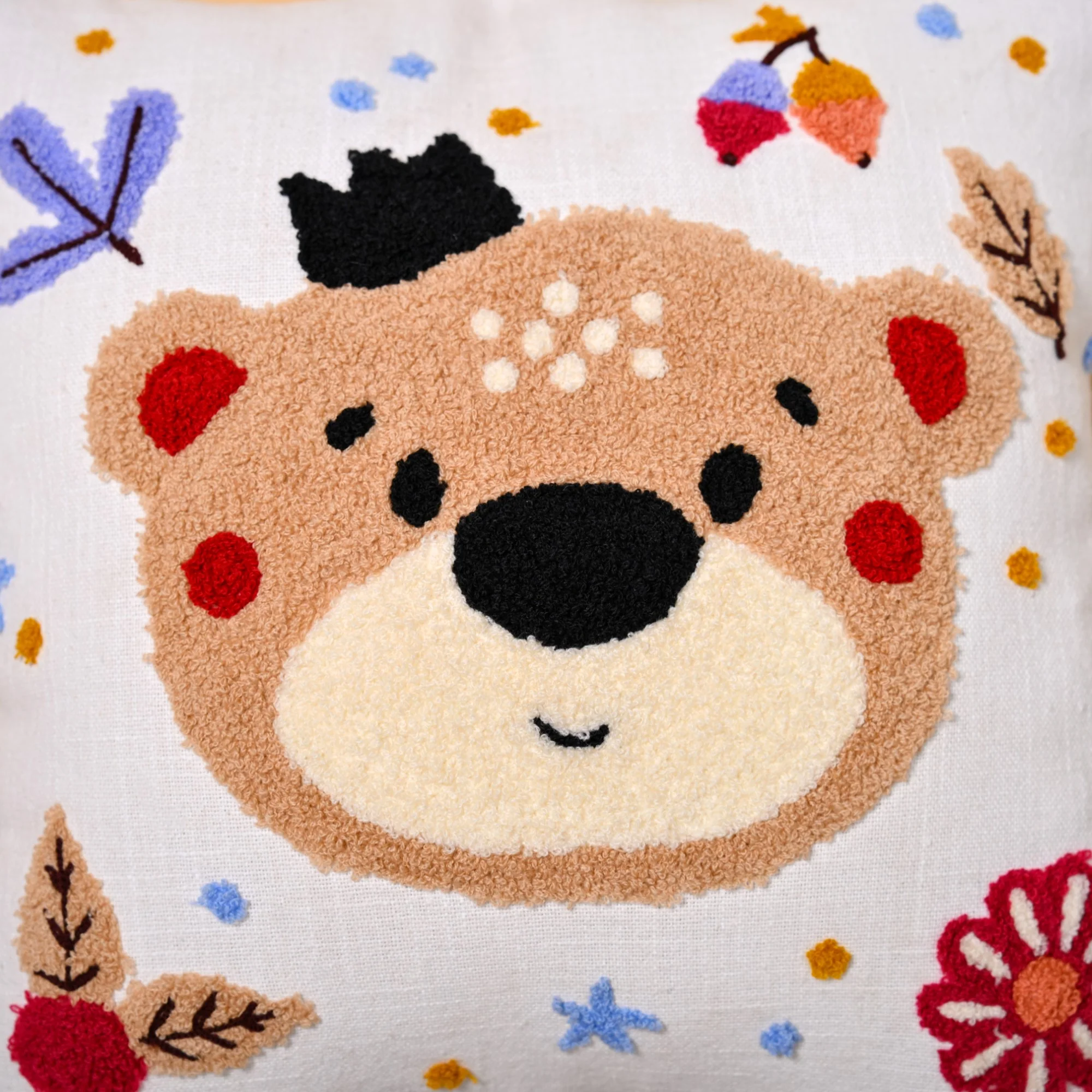 Forest Friends Embroidered Cushion Cover Set Of 2 40x40cm - Image 7