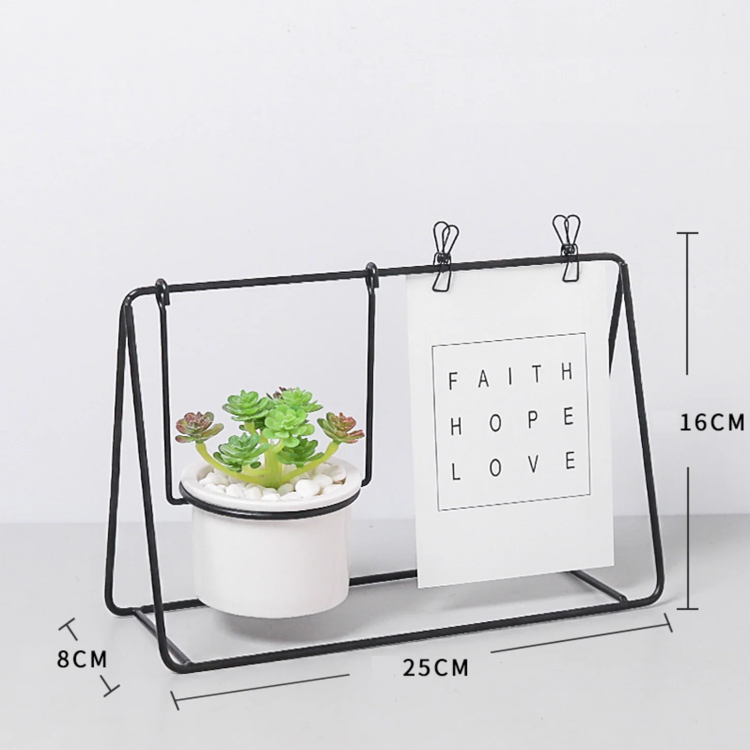 Frame Planter Black with Plant