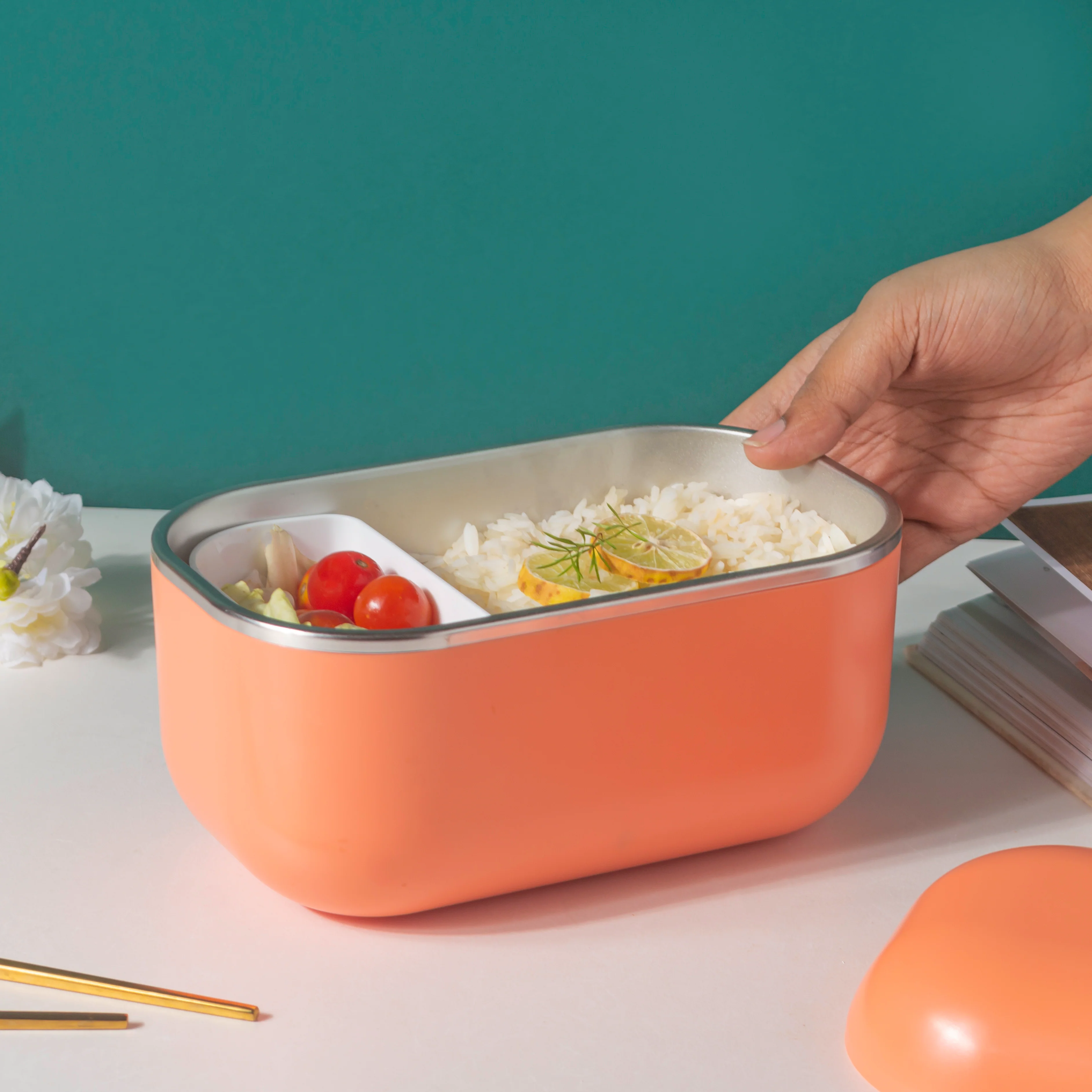 Fresh Meal Electric Hot Lunch Box Orange - Image 4