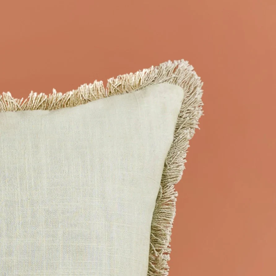Fringe Cotton Cushion Cover Set Of 2 Green - Image 3