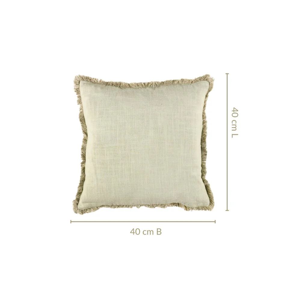 Fringe Cotton Cushion Cover Set Of 2 Green - Image 4
