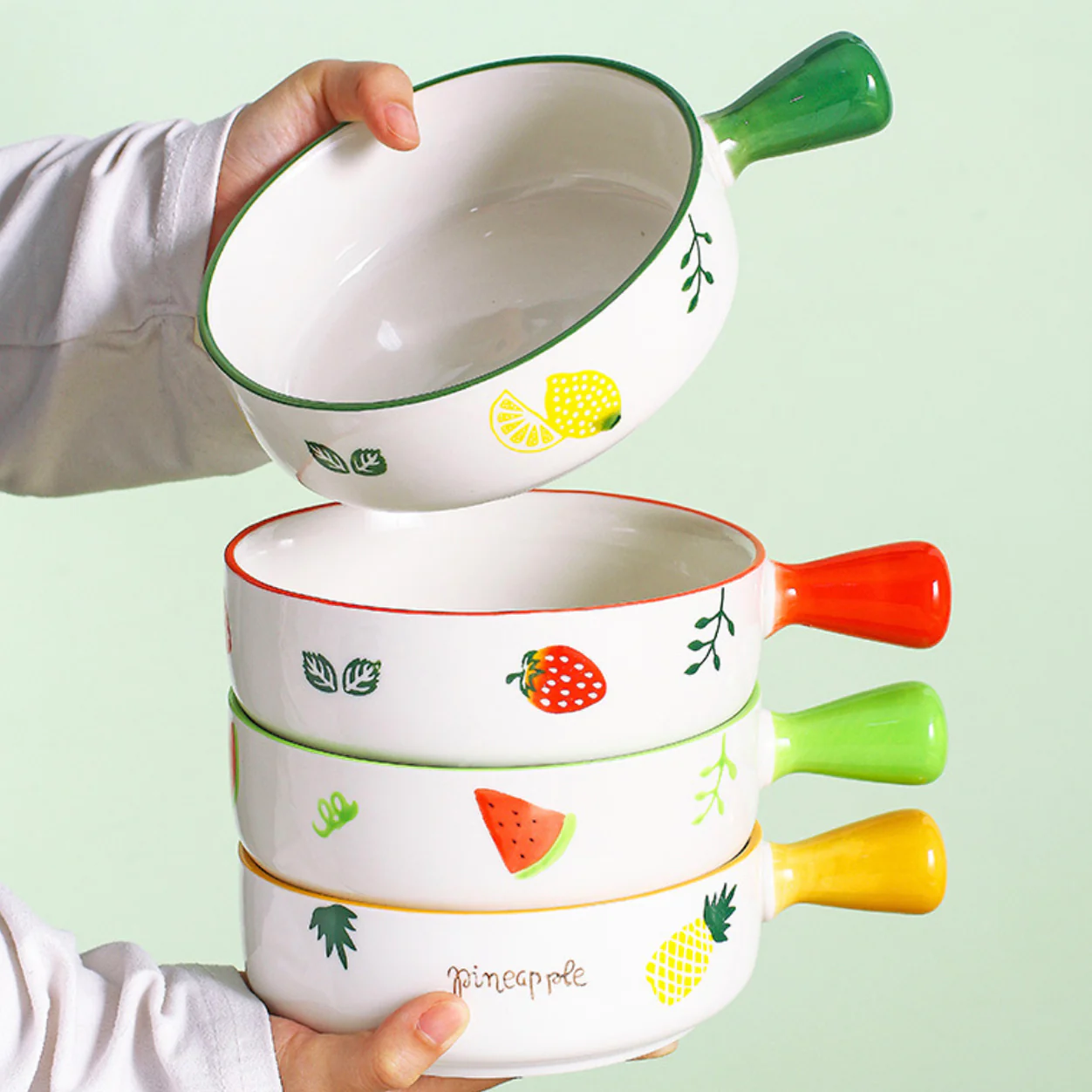 Fruit Printed Bowl With Handle - Image 2