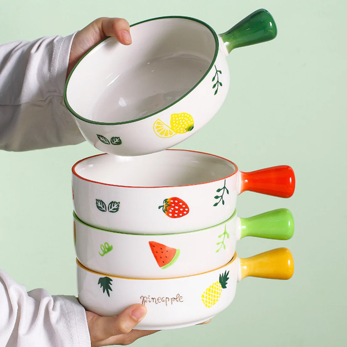 Fruit Printed Bowl With Handle - Image 9
