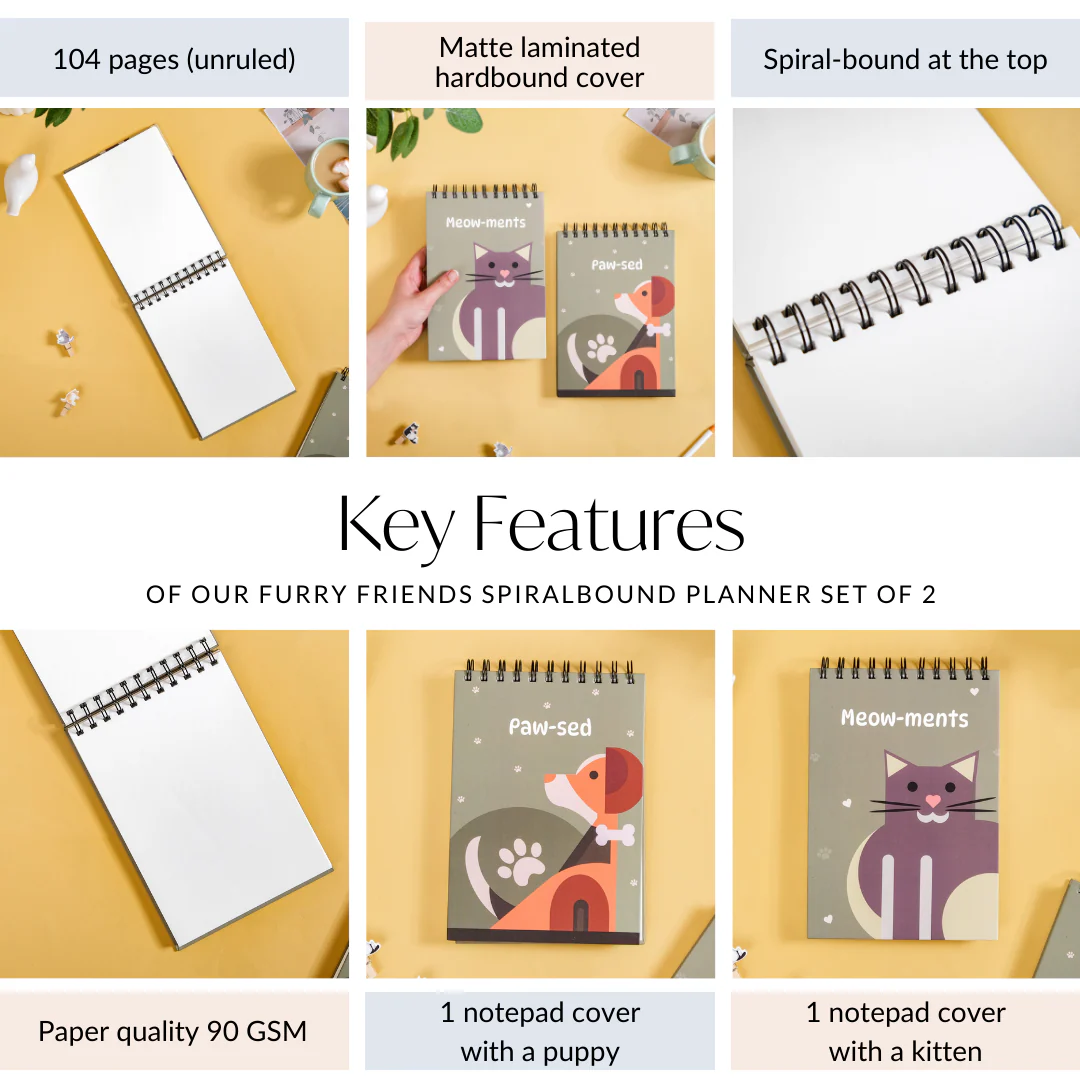 Furry Friends Spiralbound Planner Set Of 2 - Image 5