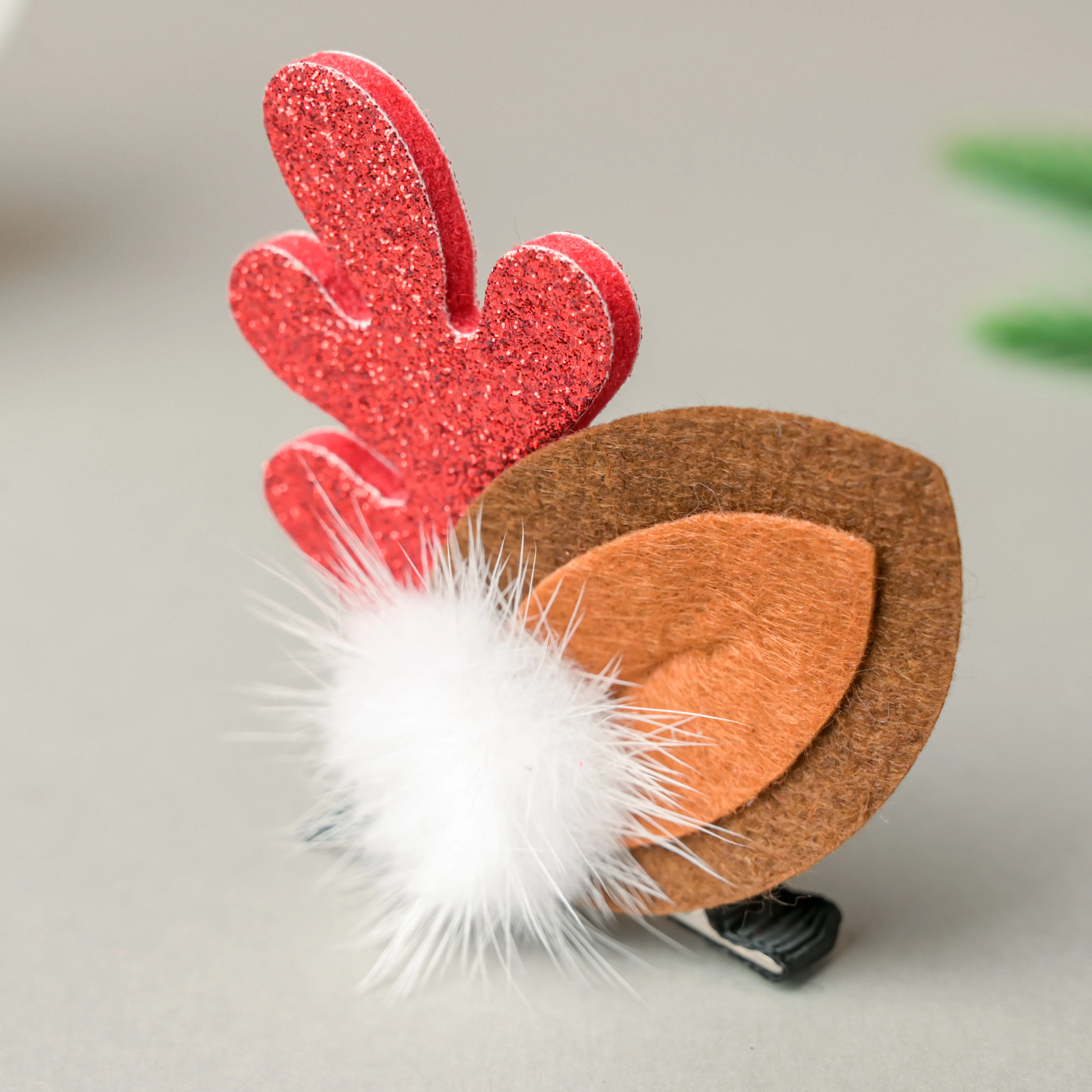Furry Reindeer Ears Hair Accessory Set of 2 - Image 6