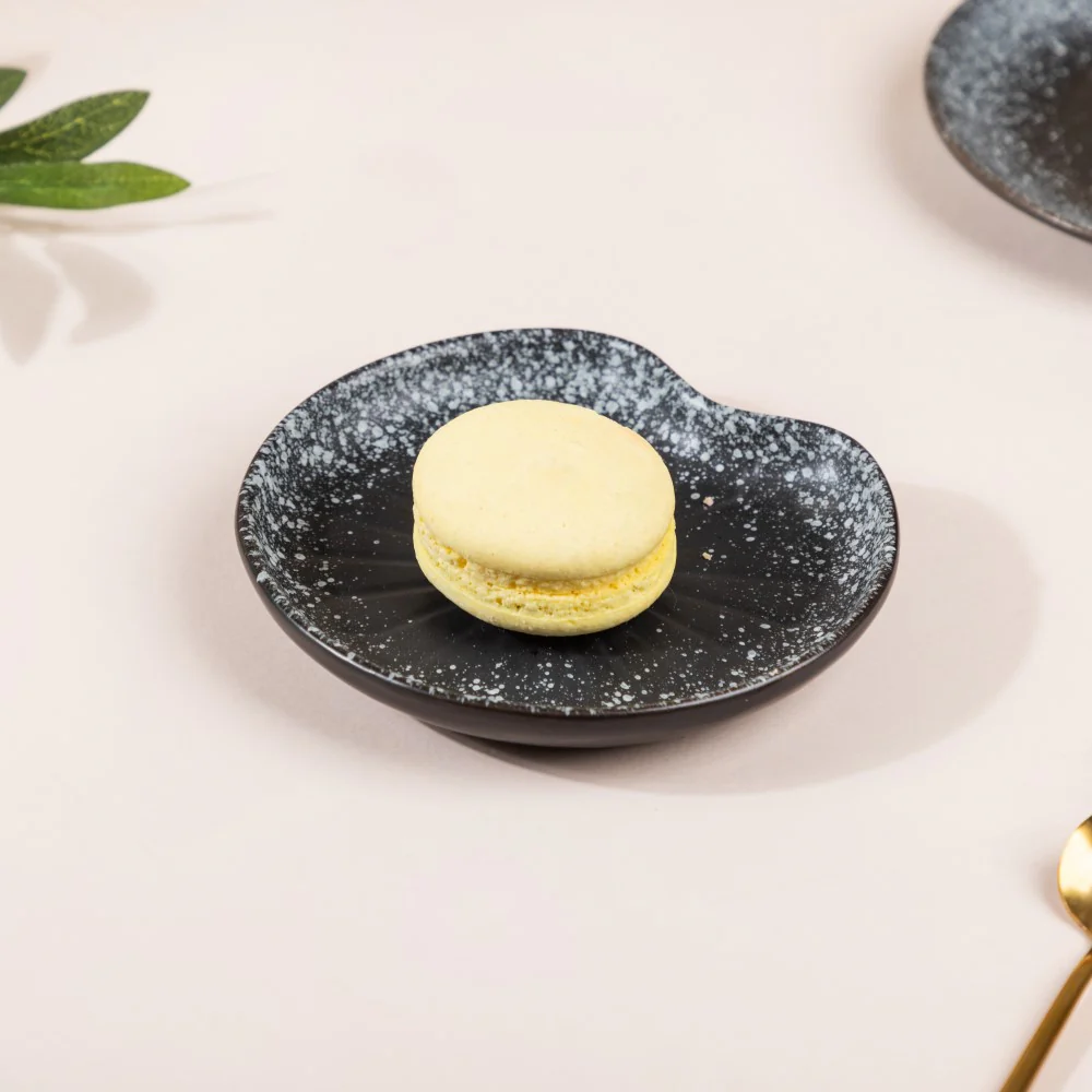 Galaxy Stone Pottery Dessert Small Plate Black - Image 3