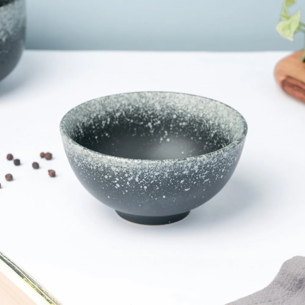 Galaxy Stone Pottery Side Bowl Black 250 ml - Image 5