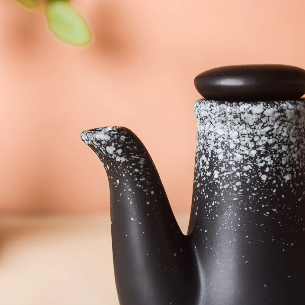 Galaxy Stone Pottery Soy Pot Black 150ml - Image 5