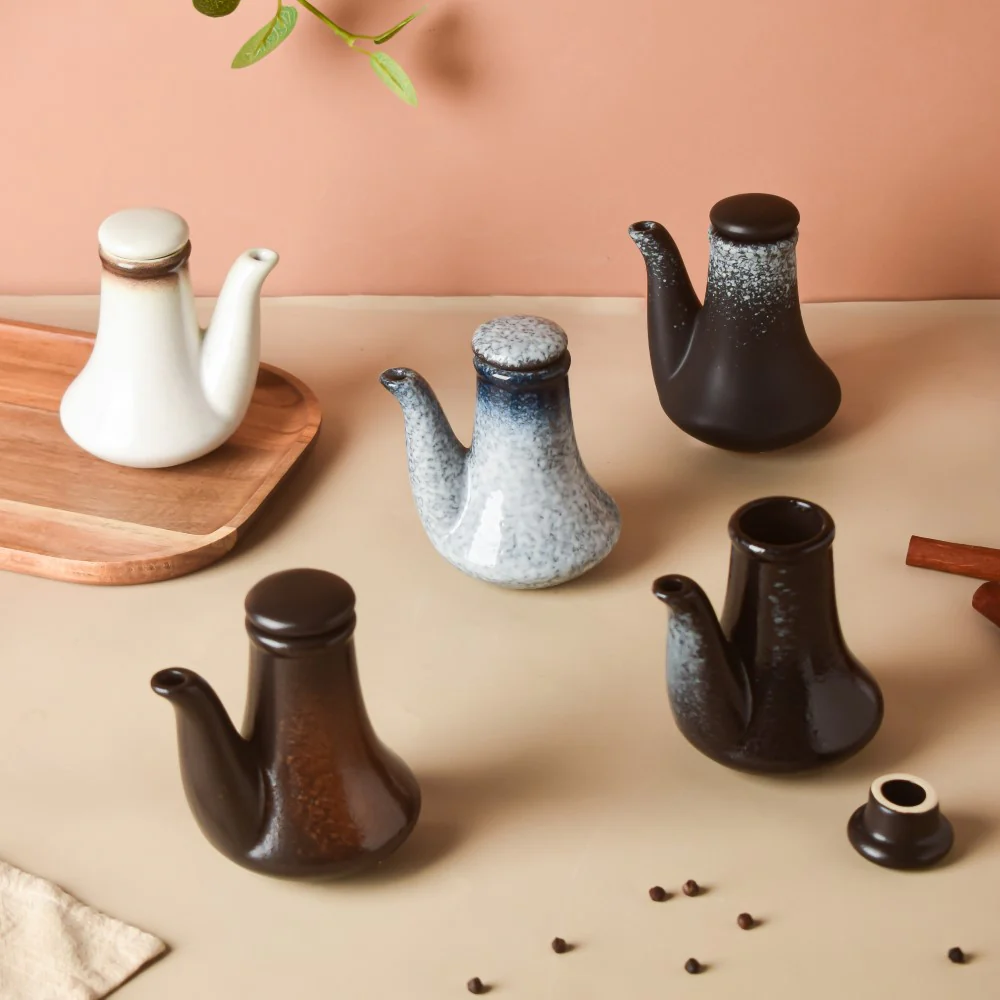 Galaxy Stone Pottery Soy Pot Black 150ml - Image 6