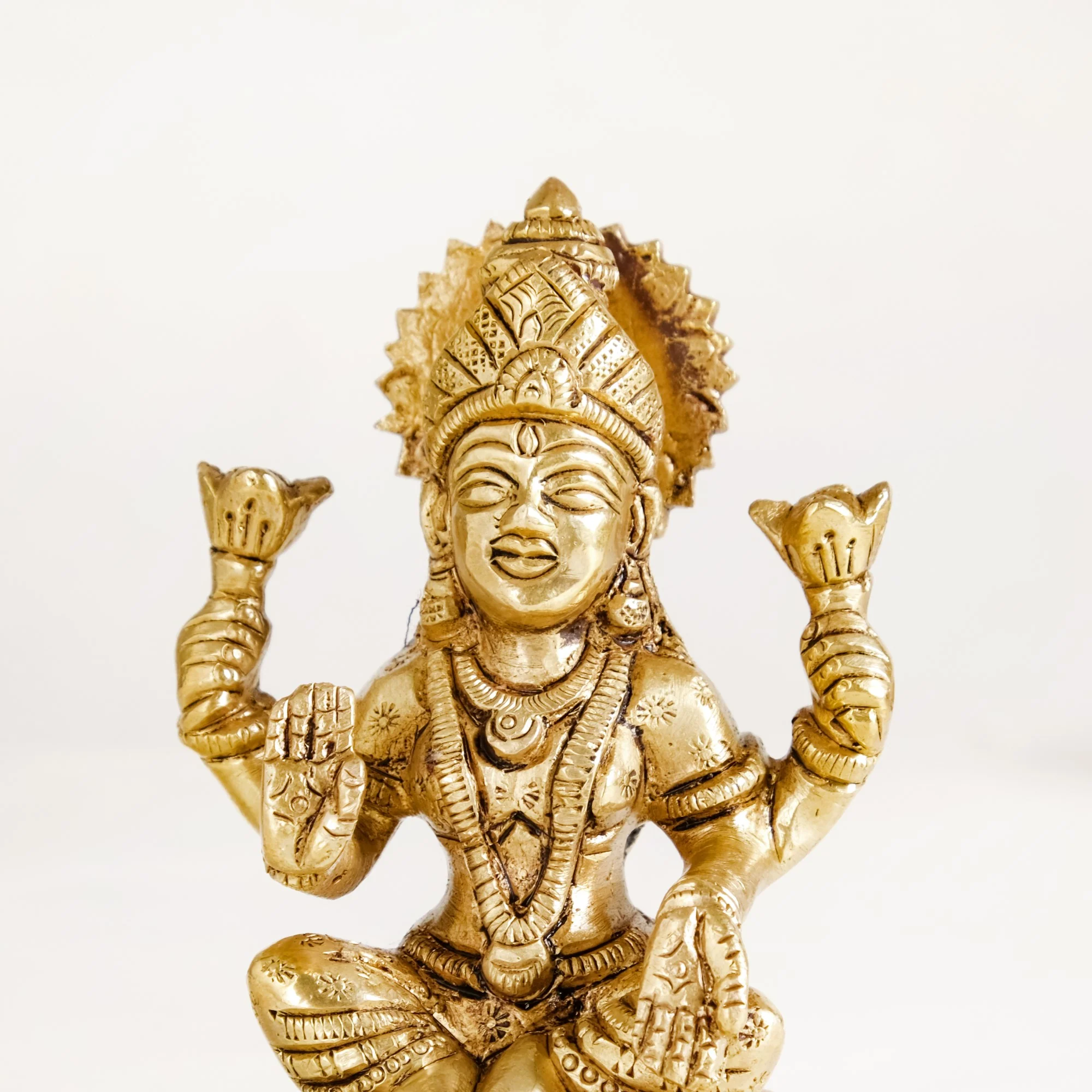 Ganesh Laxmi Pure Brass Statue Set Of 2 11cm - Image 10