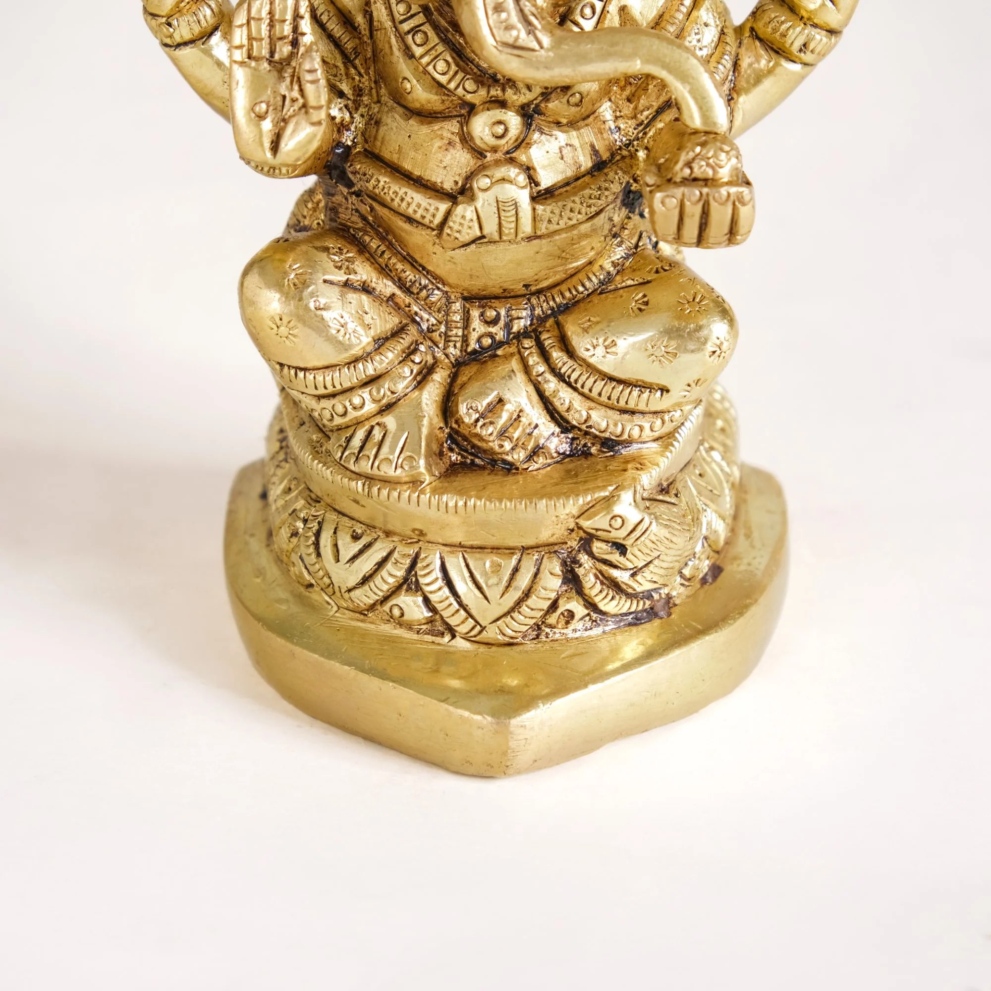 Ganesh Laxmi Pure Brass Statue Set Of 2 11cm - Image 11