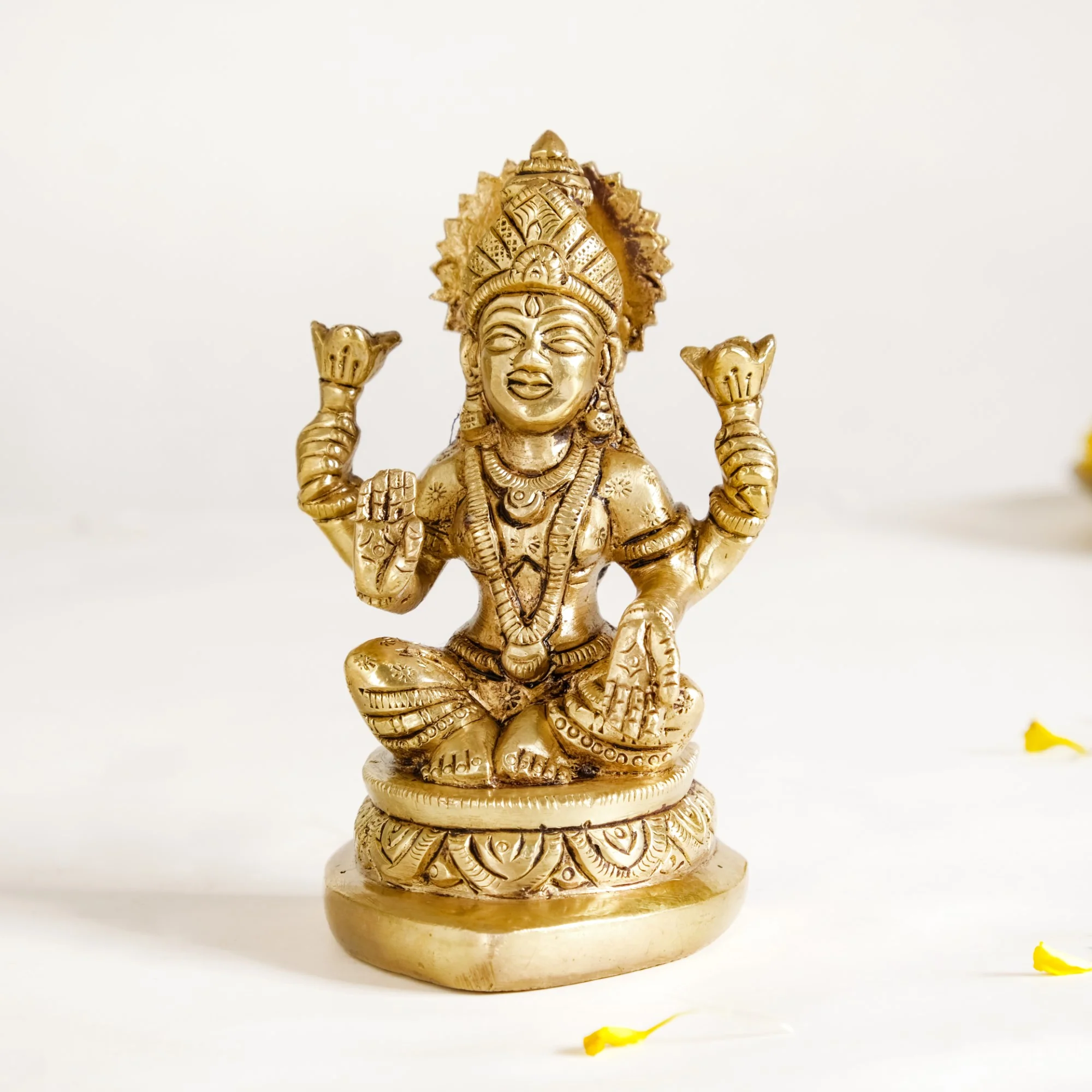 Ganesh Laxmi Pure Brass Statue Set Of 2 11cm - Image 6