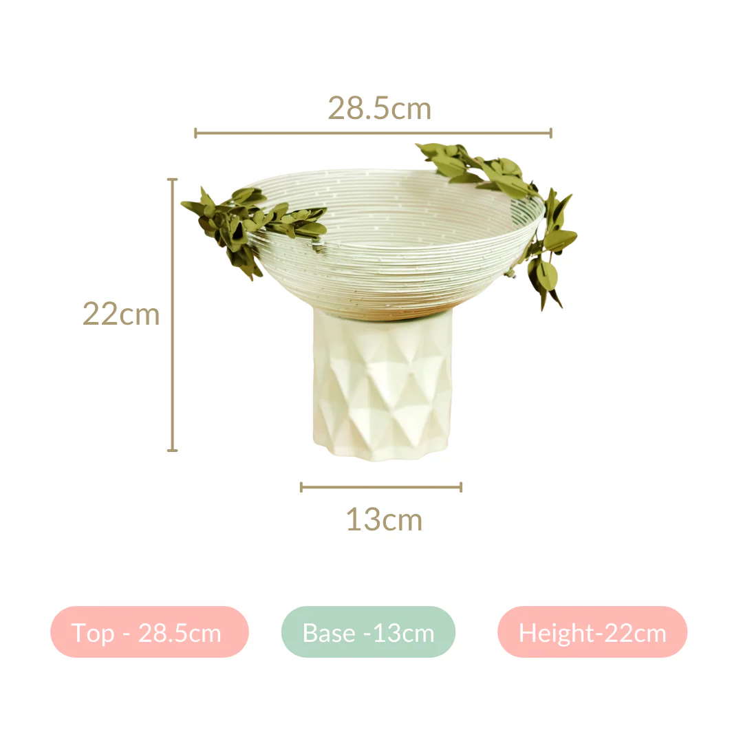 Garden Floral Pedestal Decorative Bowl - Image 7
