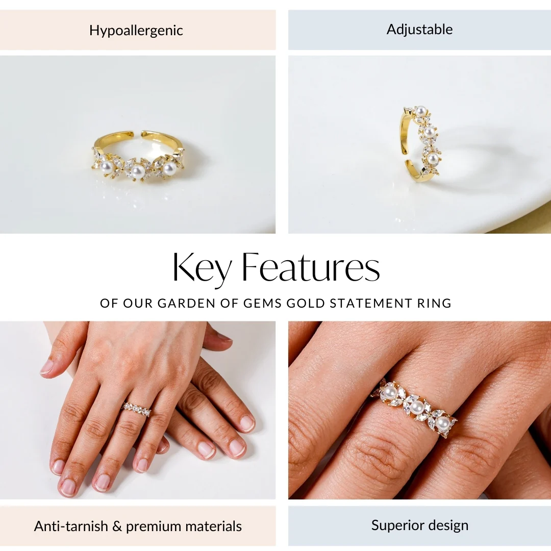 Garden Of Gems Gold Statement Ring - Image 4