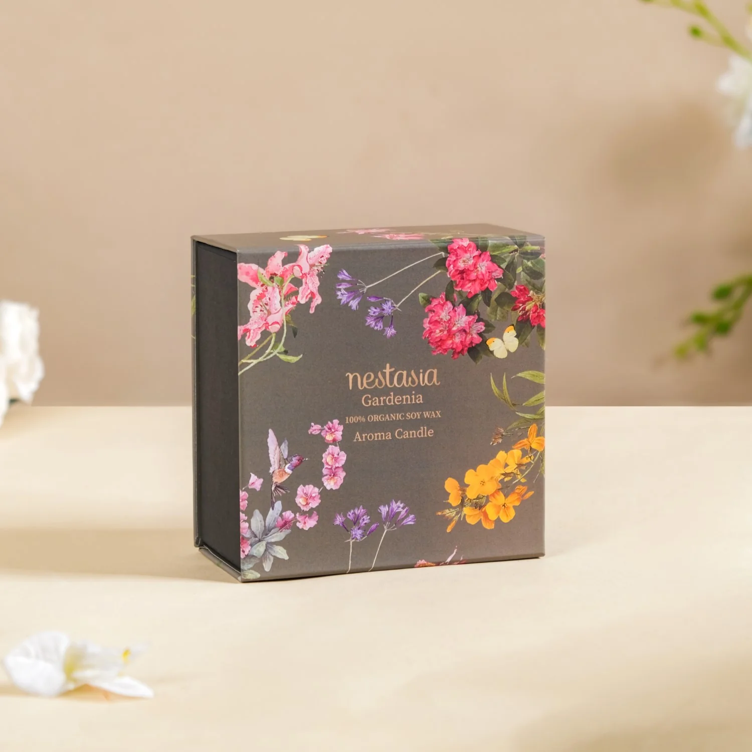 Gardenia Scented Two Wick Candle Glass Jar 170ml - Image 9