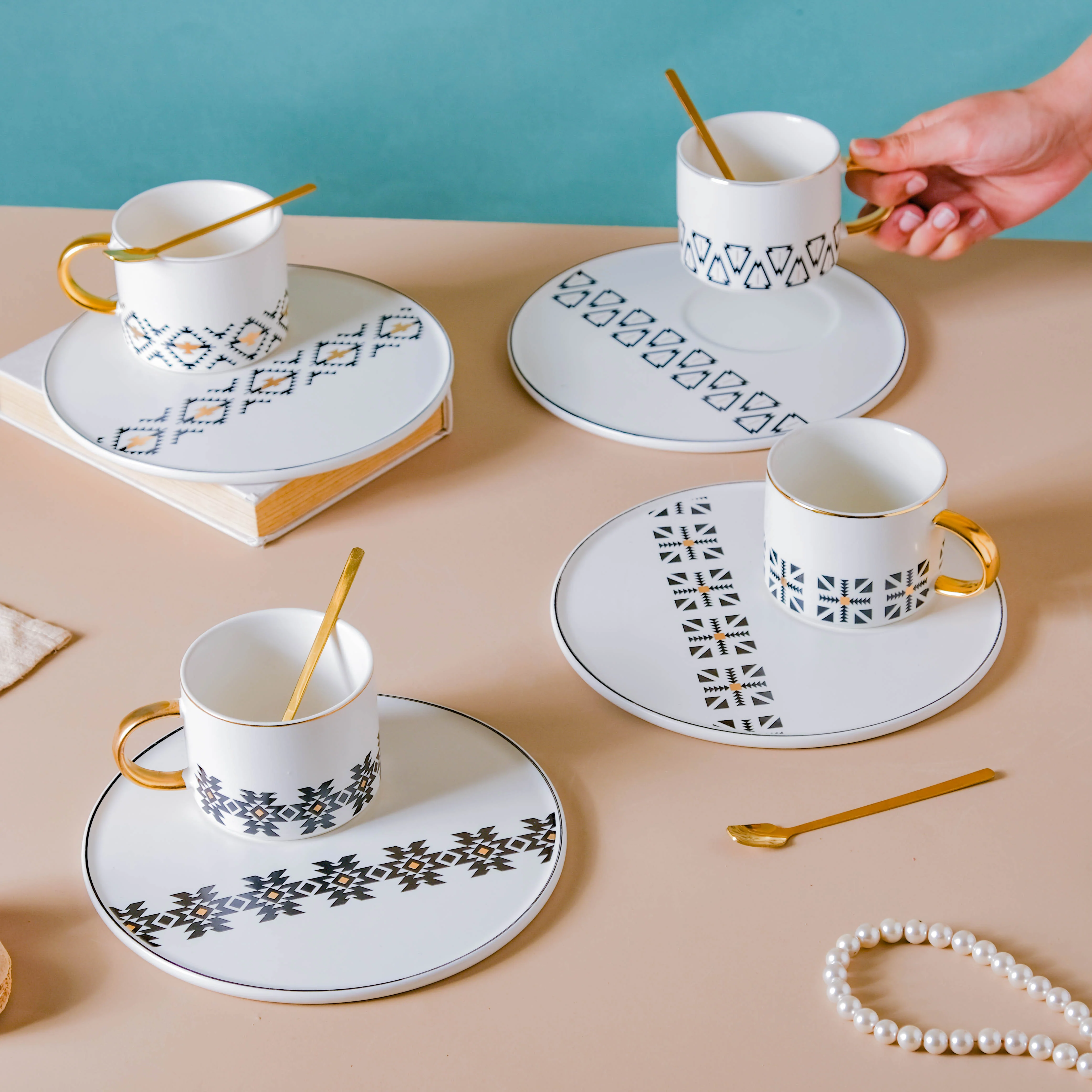 Geometric Cup And Plate Set - Image 5