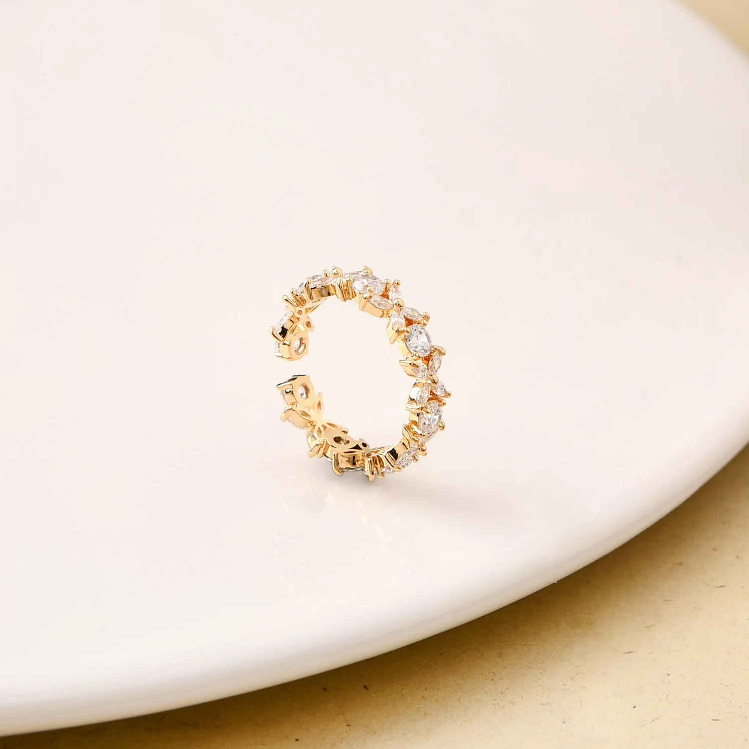 Geometric Floral Gold Ring - Image 5
