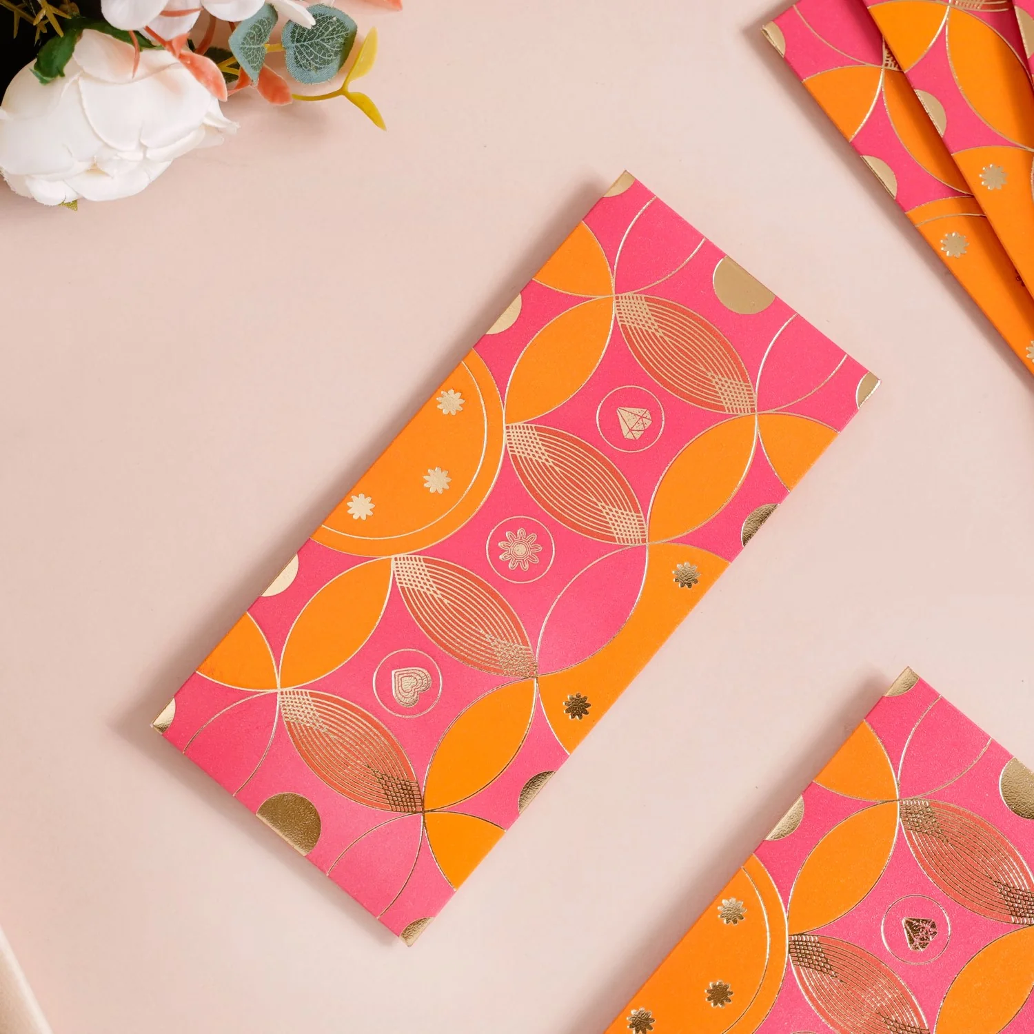 Geometric Luxury Shagun Envelope For Birthdays Set Of 12 Hot Pink - Image 6