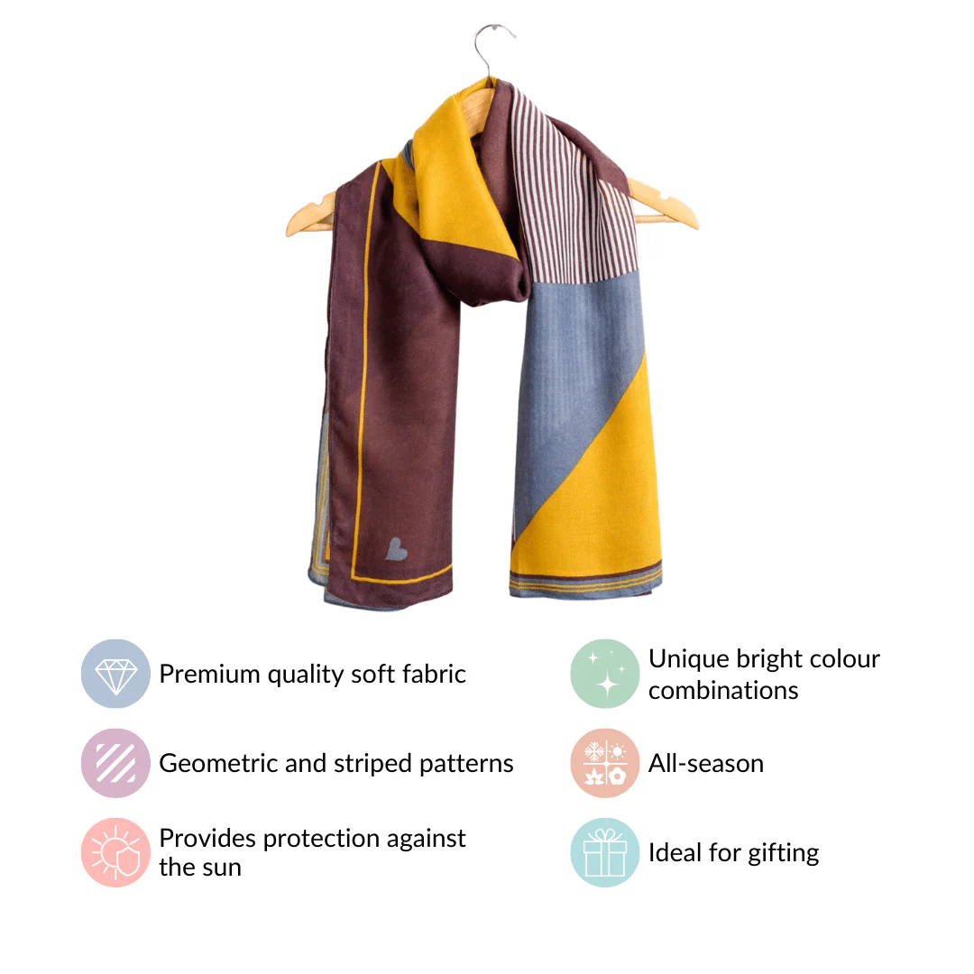 Geometric Super Soft Multicolour Scarf Stole - Image 5