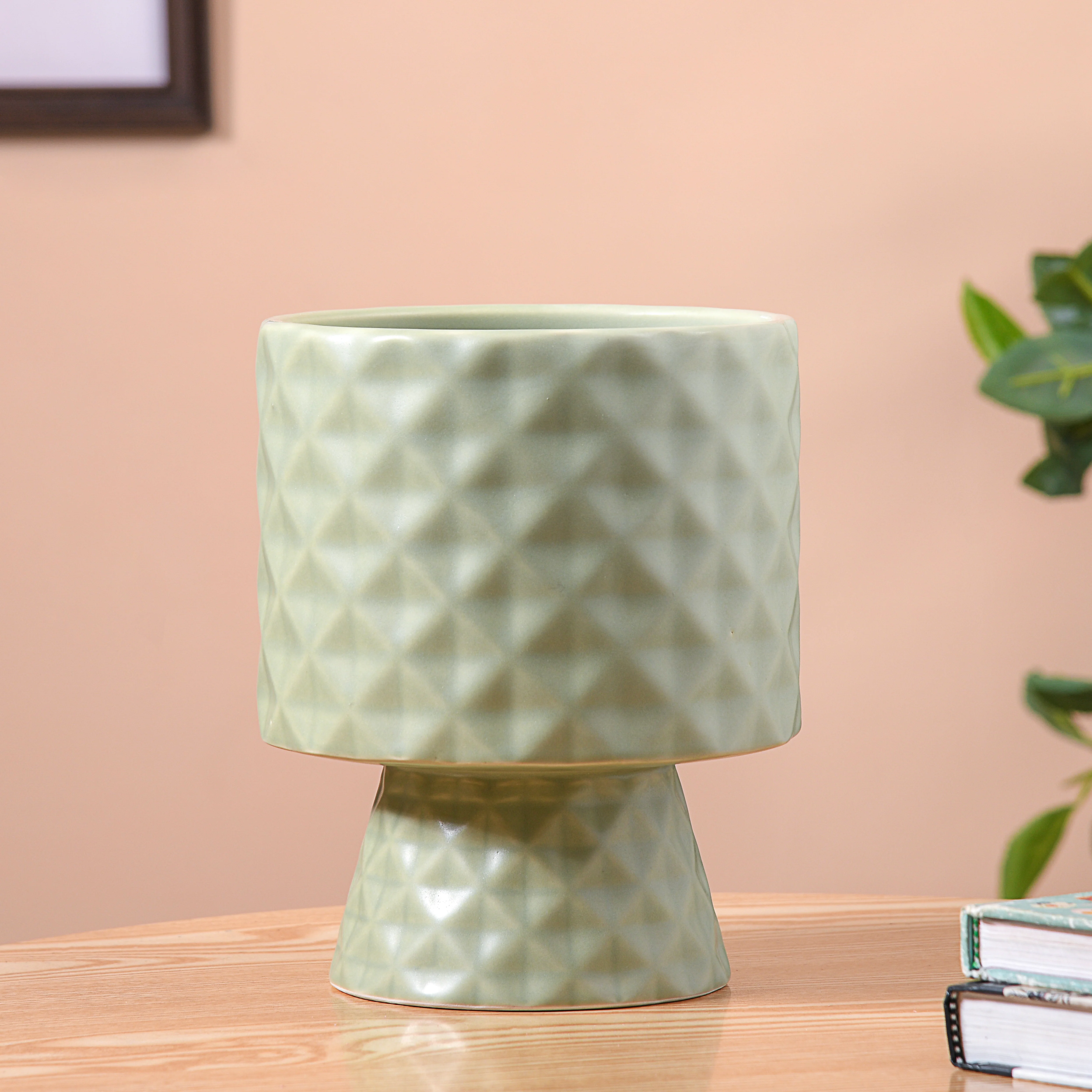 Geometric Vase Sage Green