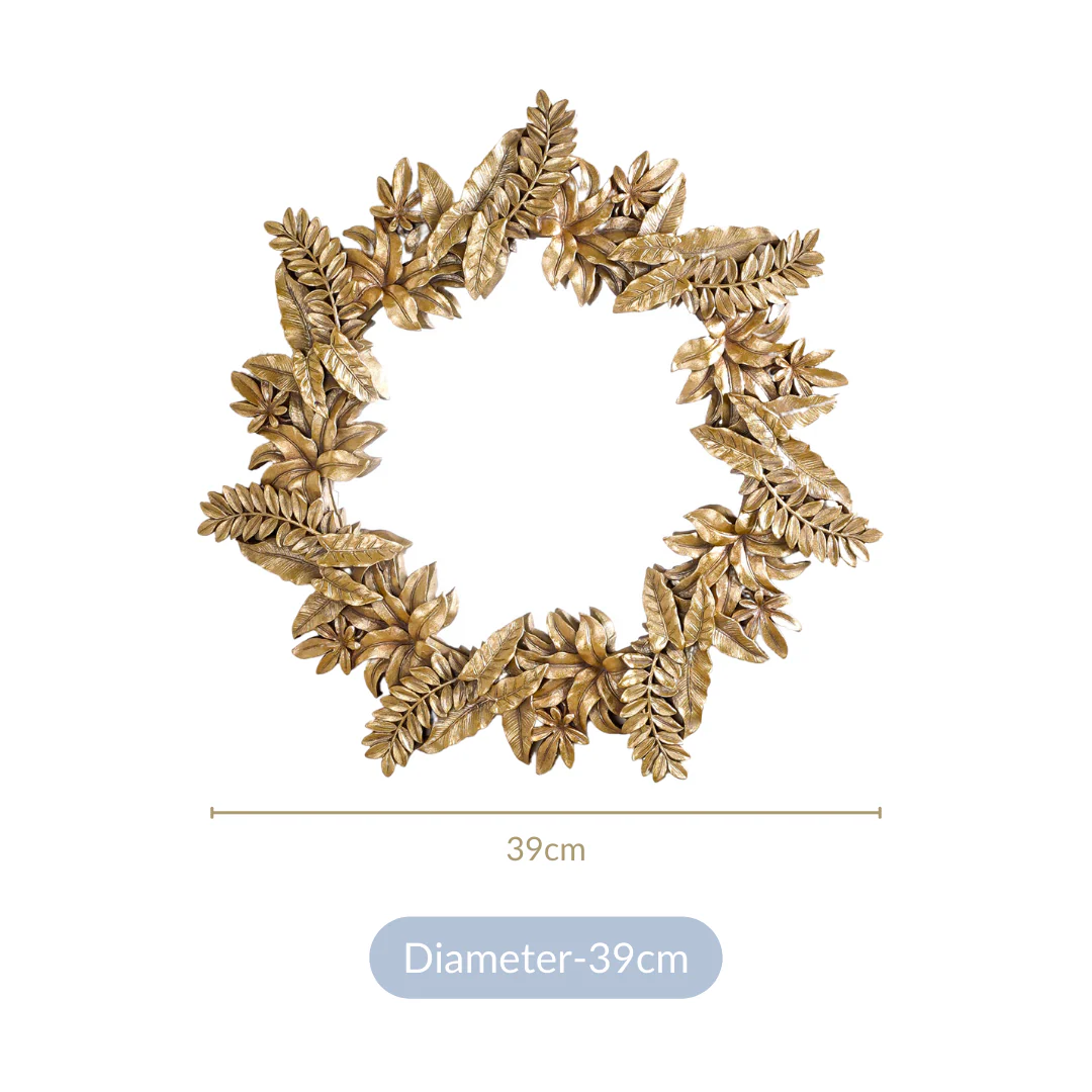 Gilded Leaf Frond Decorative Mirror Gold - Image 6