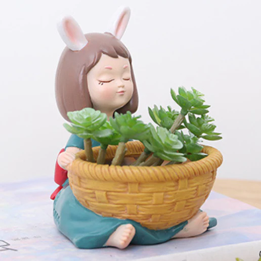 Girl With Basket Planter - Image 12