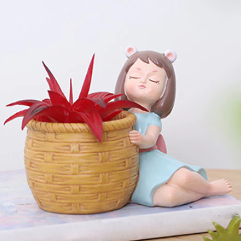 Girl With Basket Planter - Image 24