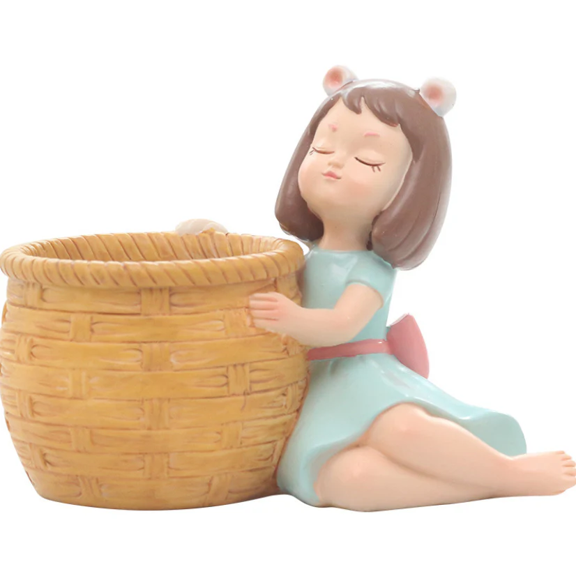 Girl With Basket Planter - Image 32