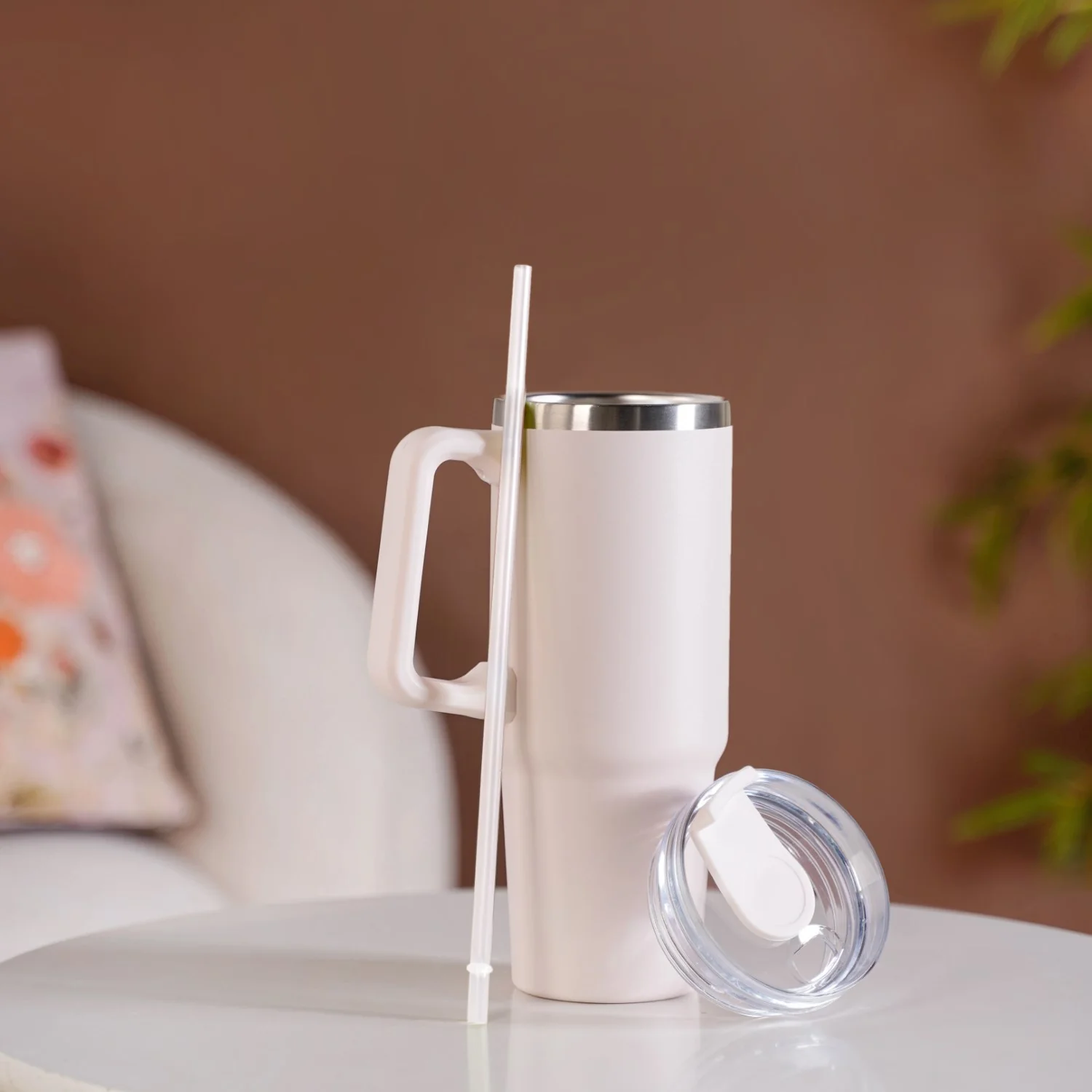 Glacio Double Wall Insulated Trending Sipper Water Bottle Moonbeam White 850ml - Image 10