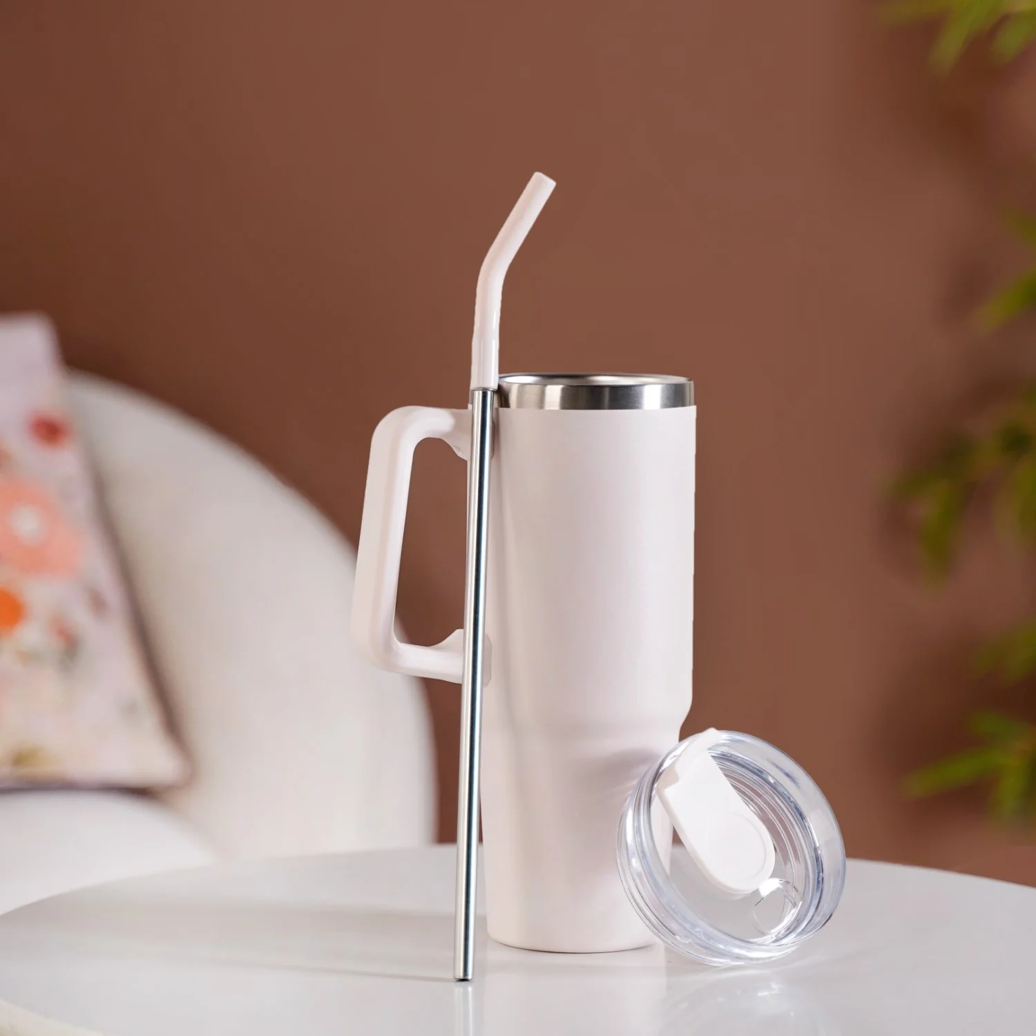 Glacio Double Wall Insulated Trending Sipper Water Bottle Moonbeam White 850ml - Image 11