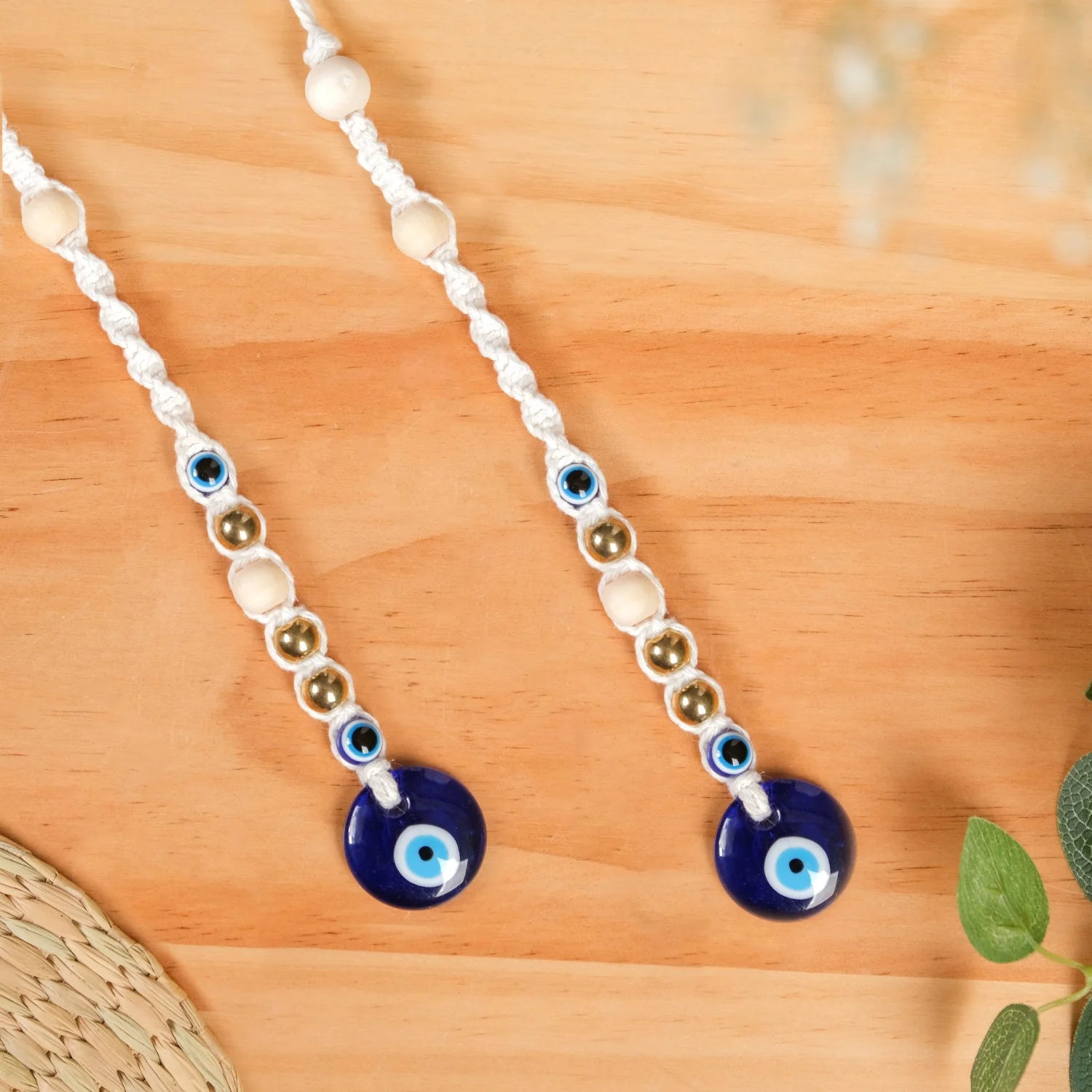 Glam Style Evil Eye Wall Hanging Trinket Set Of 2