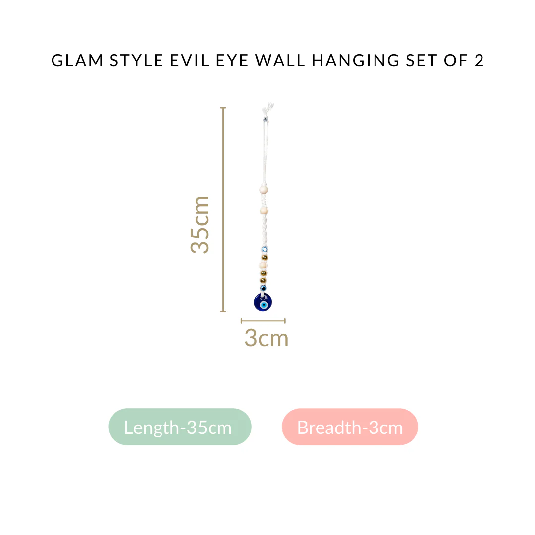 Glam Style Evil Eye Wall Hanging Trinket Set Of 2 - Image 4