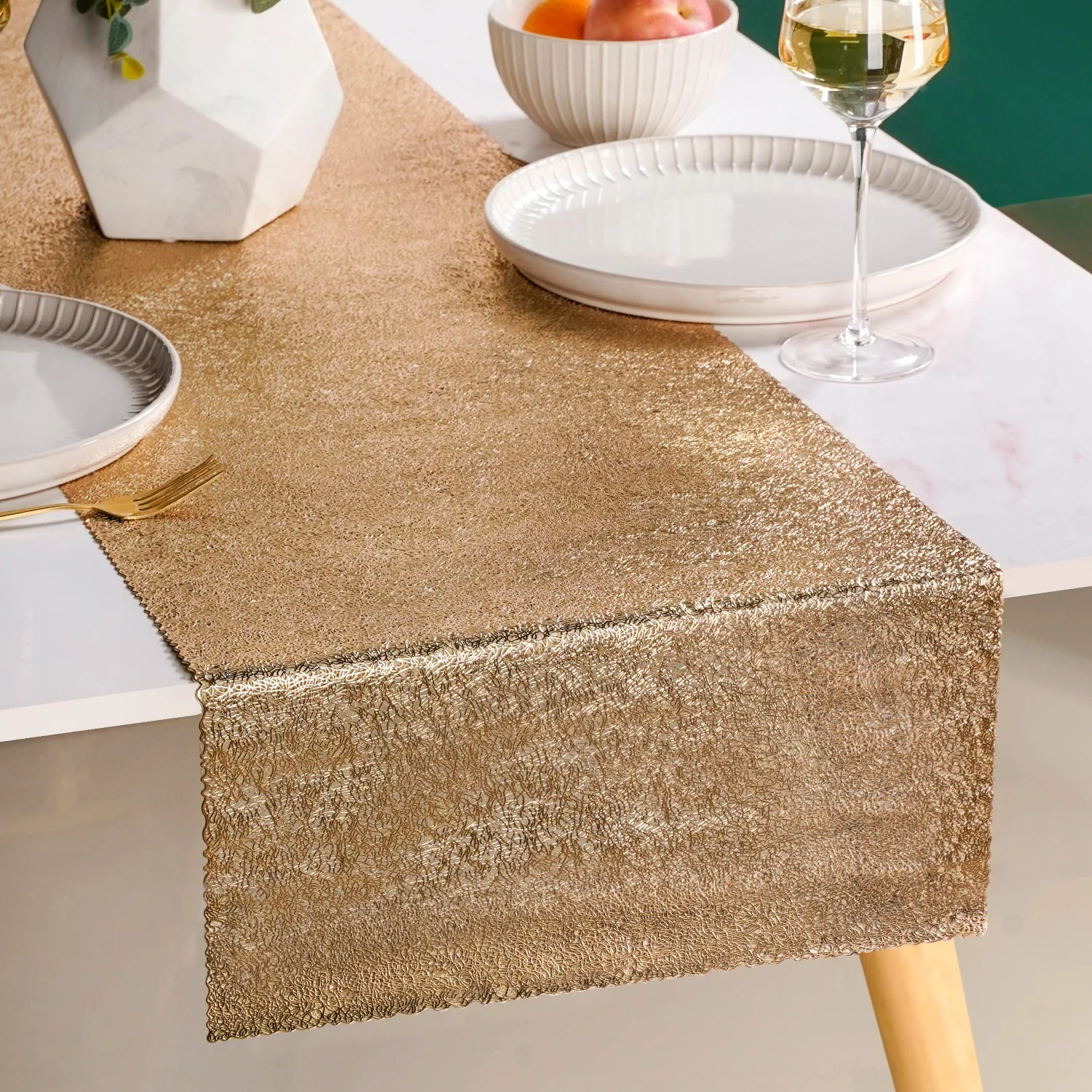 Glam Table Runner Gold 183x37cm - Image 6