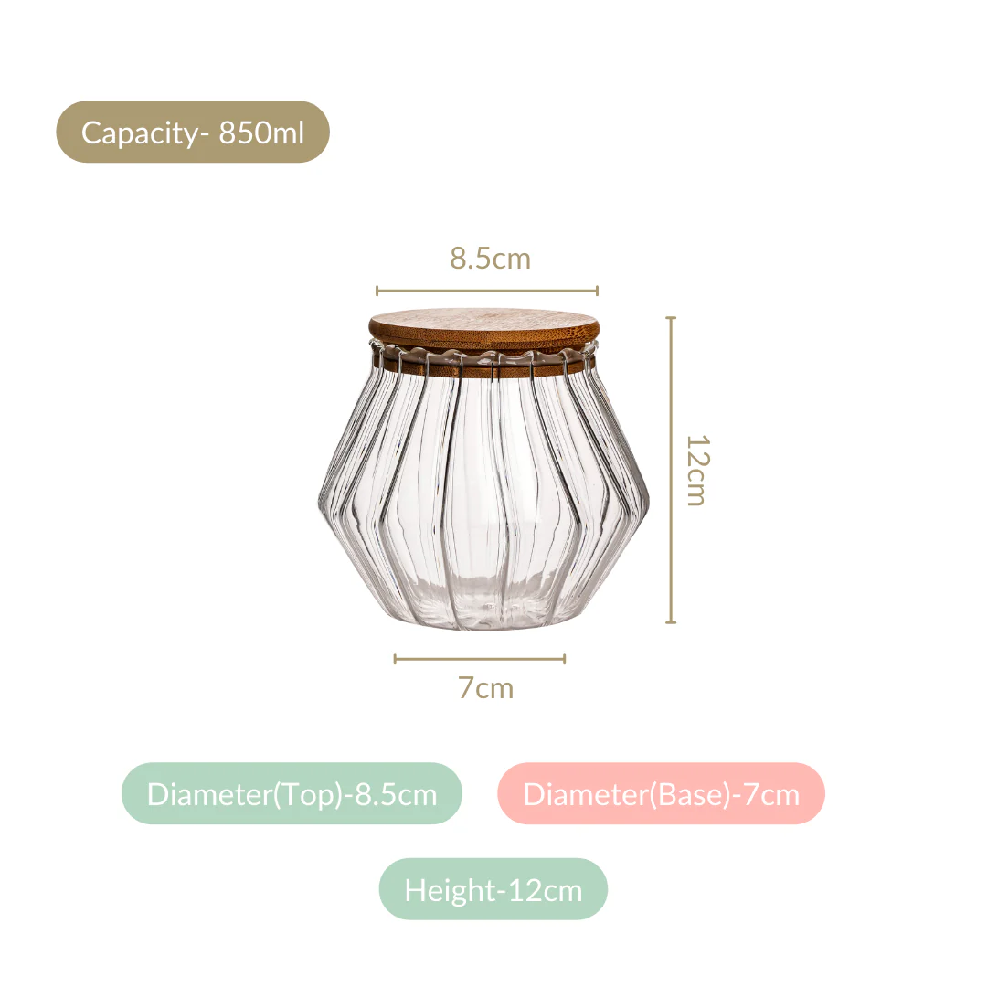 Glass Airtight Cookie Jar With Lid Set Of 2 850ml - Image 4