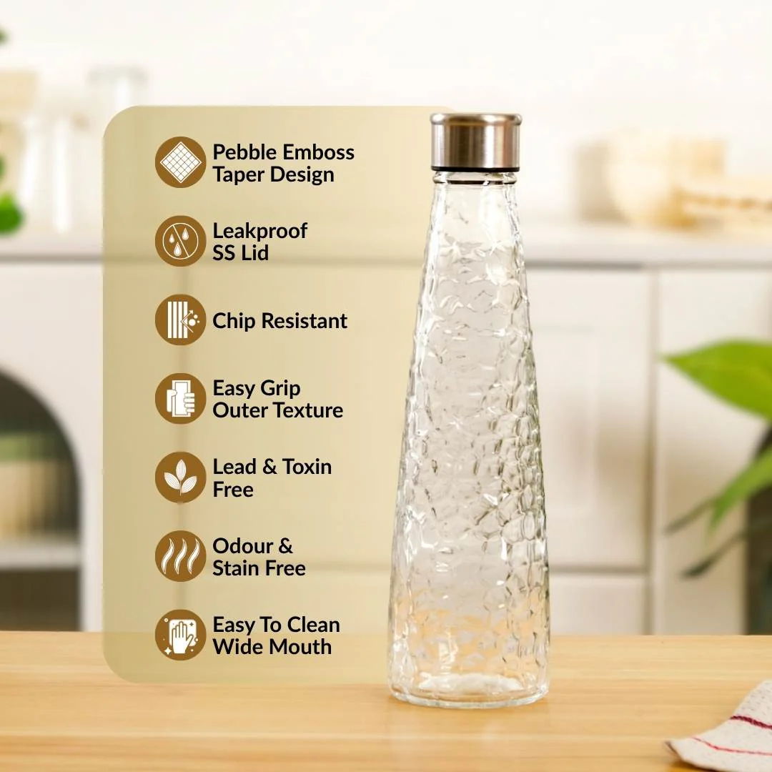 Glass Bottle With Stainless Steel Lid Set Of 2 750ml - Image 2