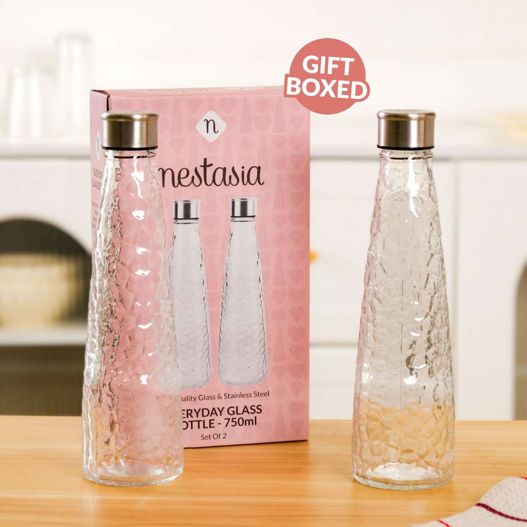 Glass Bottle With Stainless Steel Lid Set Of 2 750ml - Image 9