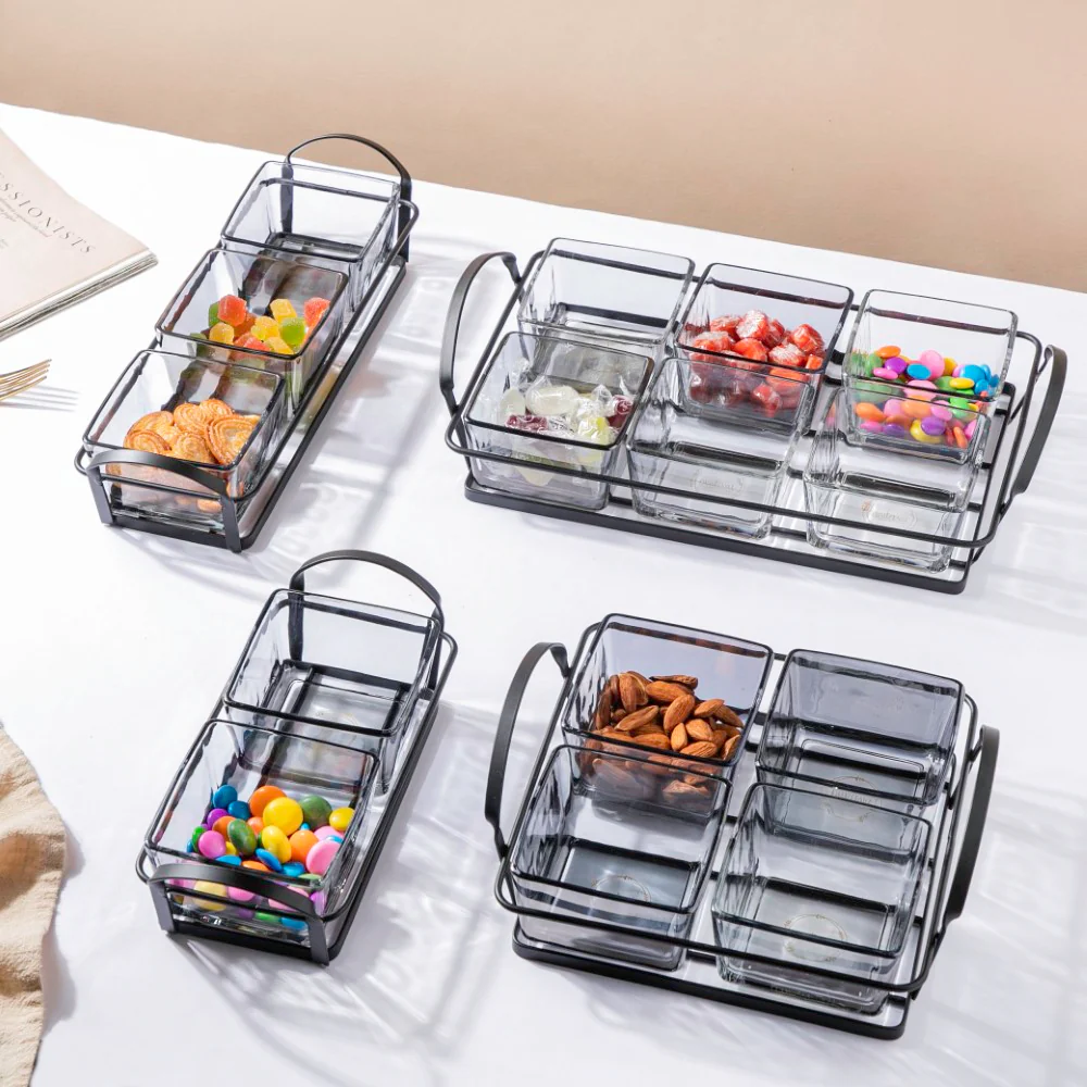 Glass Bowl With Metal Tray Set Of 7 200ml - Image 12