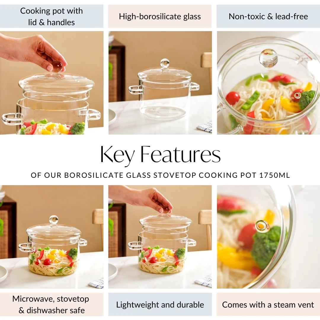 Glass Cooking Pot 1750ml - Image 5