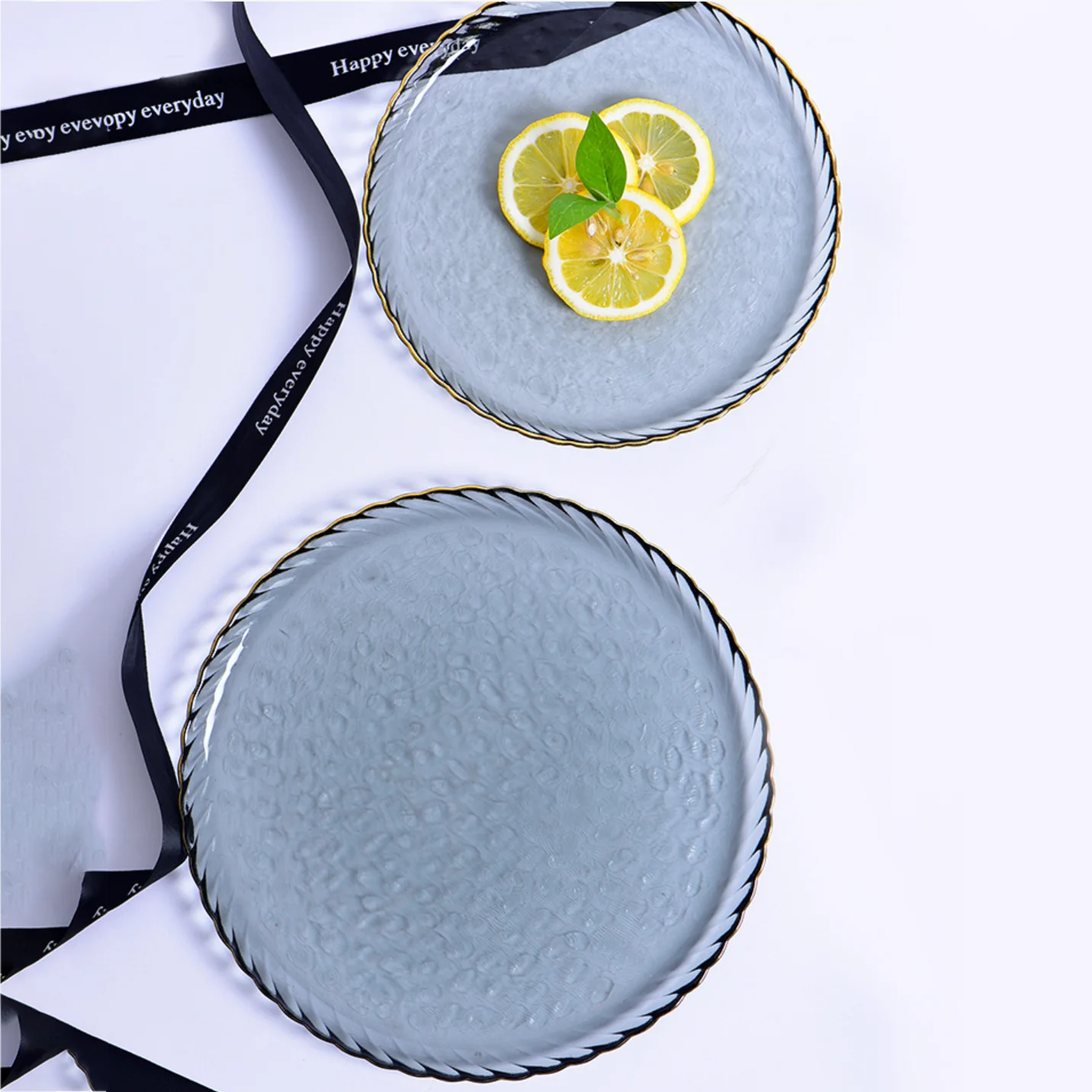 Glass Dinner Plate Grey - Image 11