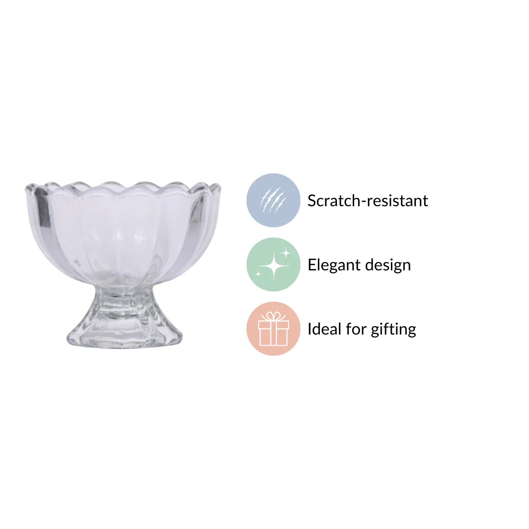 Glass Ice Cream Dessert Bowl Set Of 6 120ml - Image 5