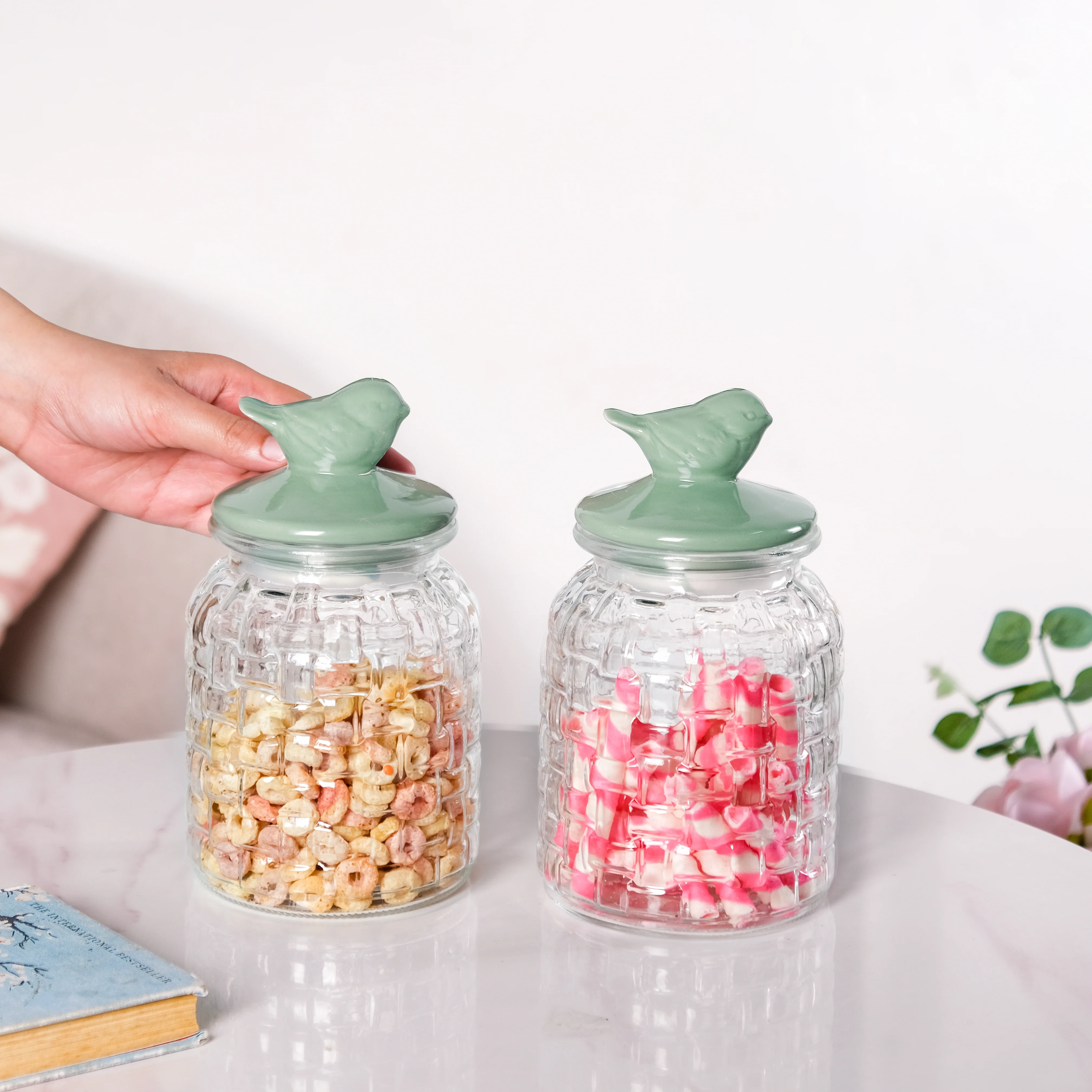 Glass Jar With Ceramic Airtight Lid Set Of 2 1000ml - Image 2