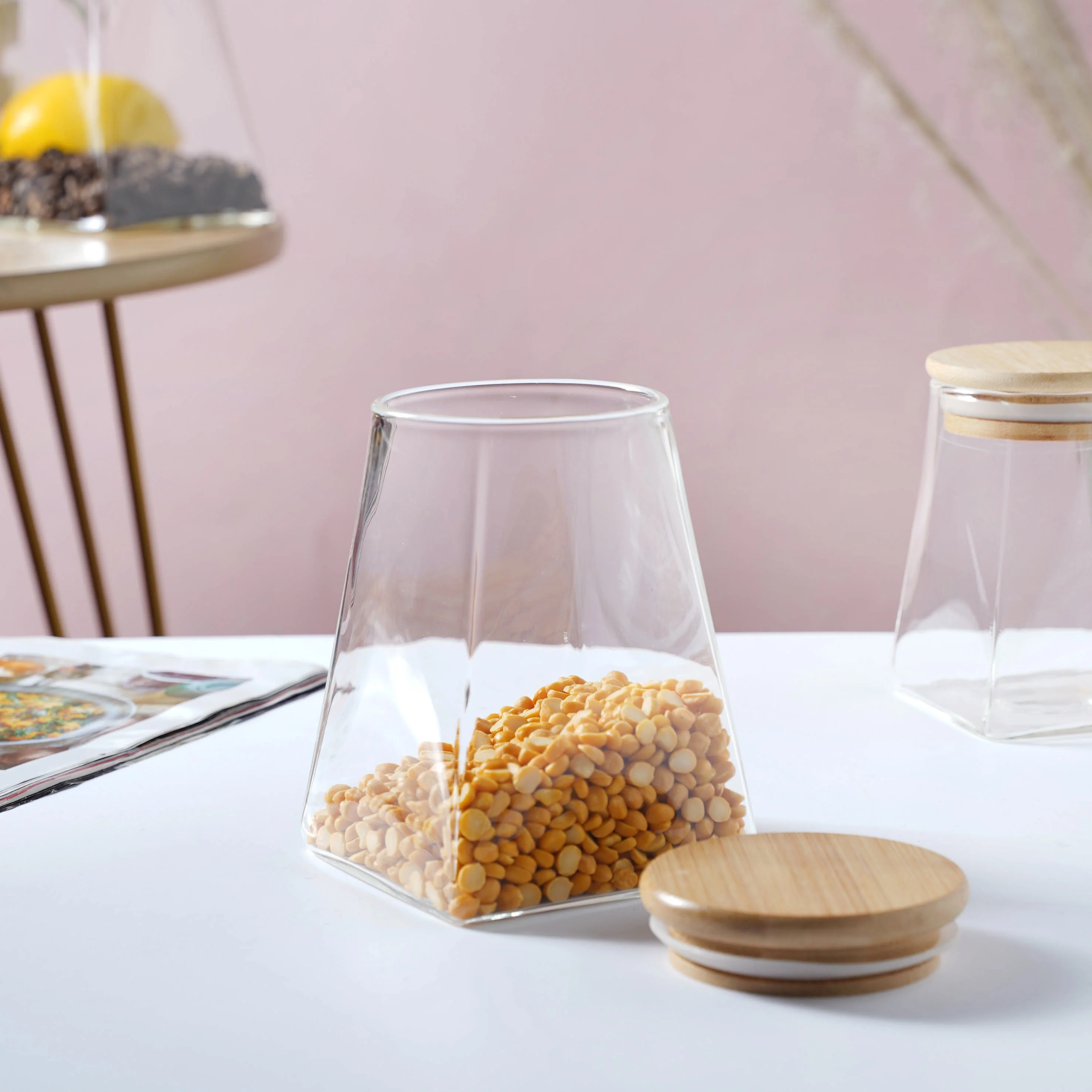 Glass Jar With Wooden Lid - Medium - Image 3