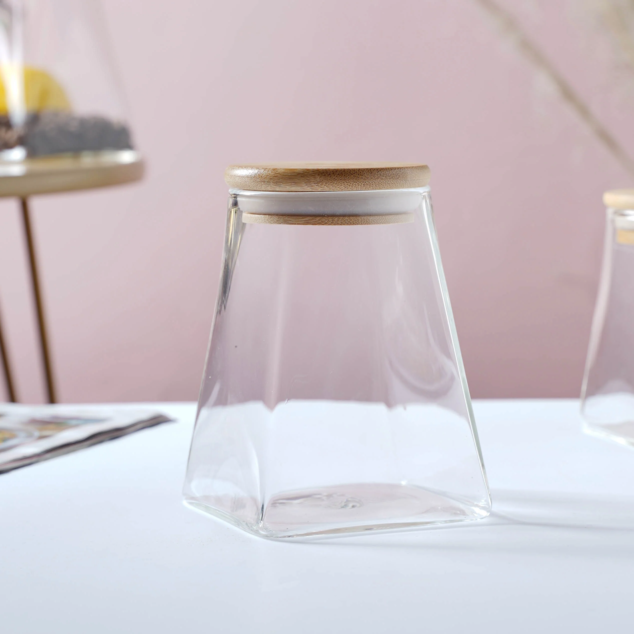 Glass Jar With Wooden Lid - Medium - Image 4