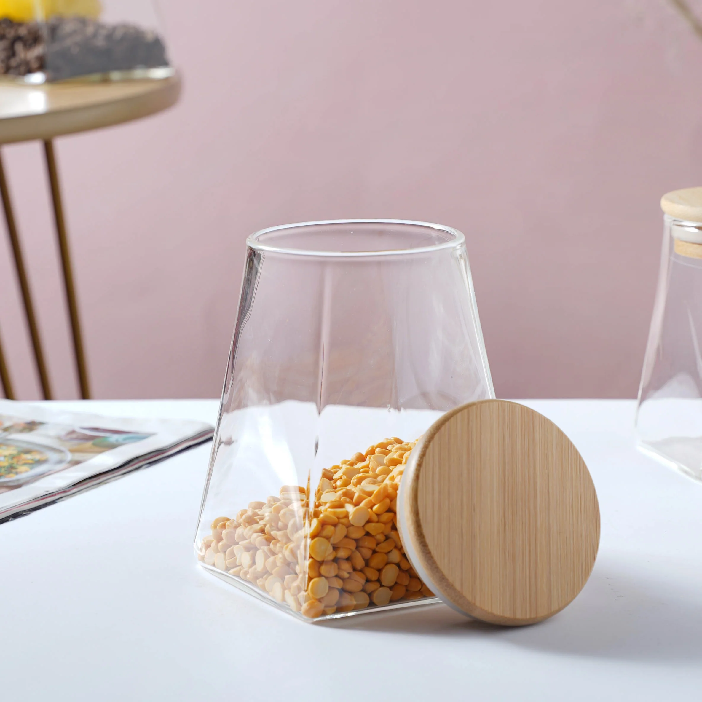 Glass Jar With Wooden Lid - Medium - Image 6