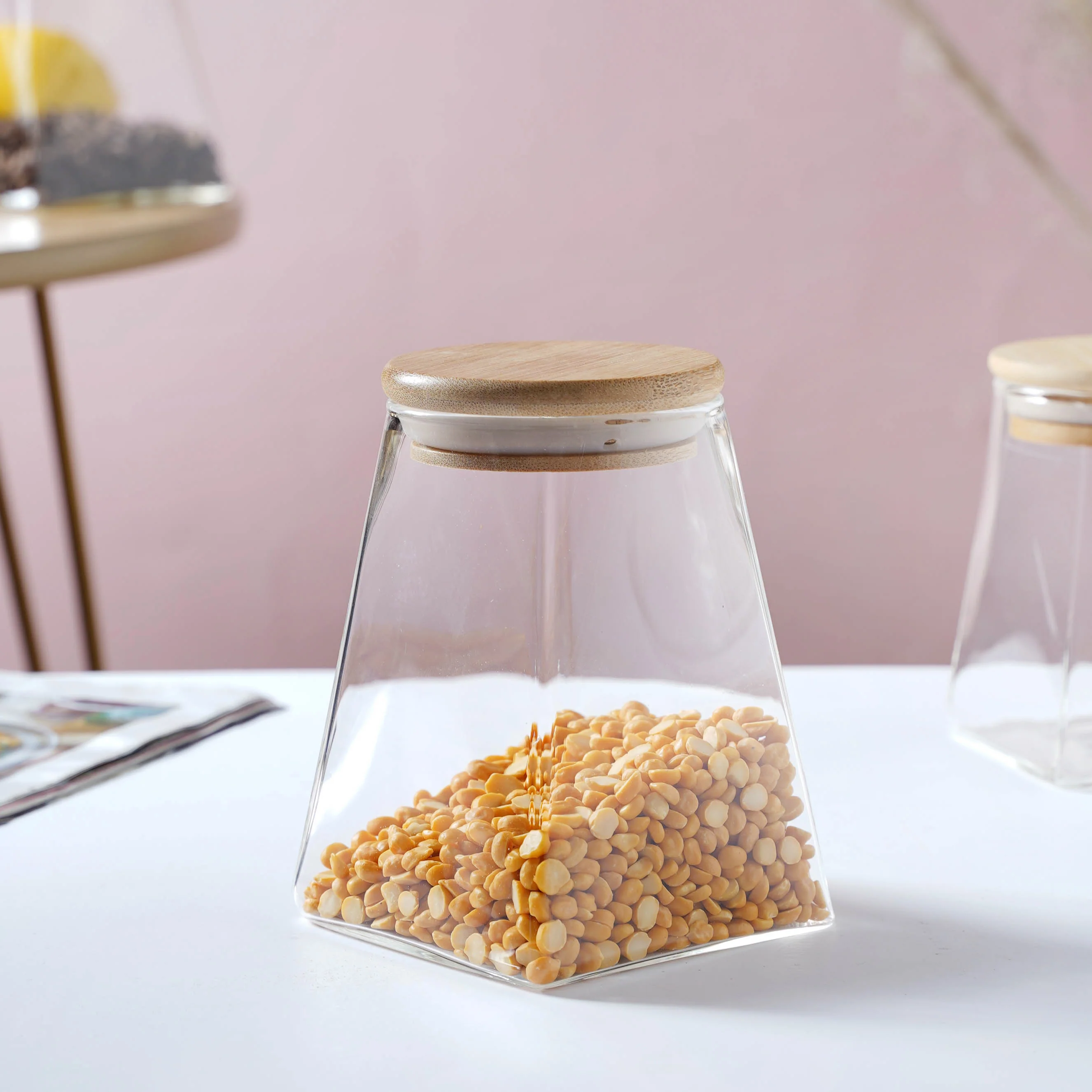 Glass Jar With Wooden Lid - Medium - Image 7