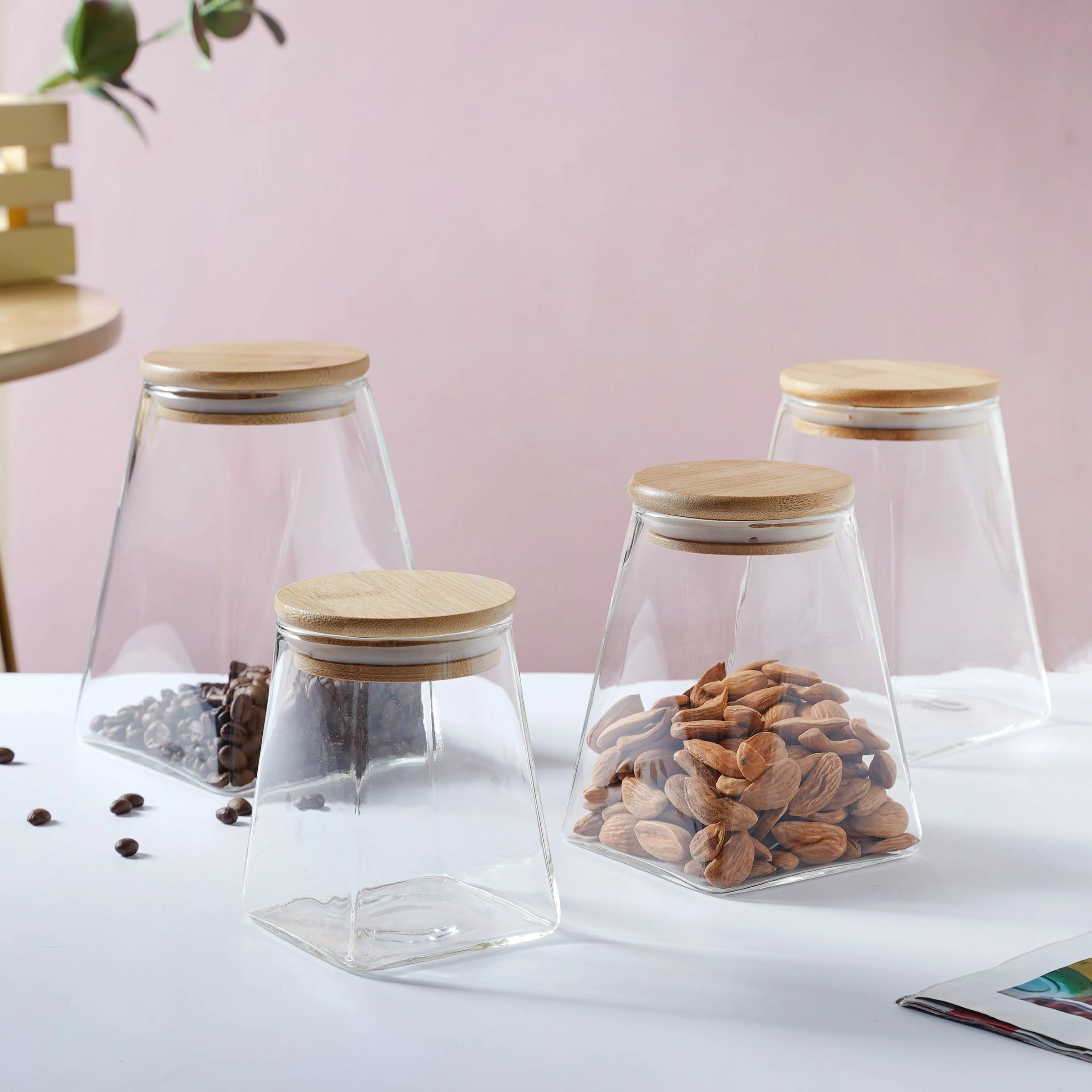 Glass Jar With Wooden Lid - Medium - Image 8