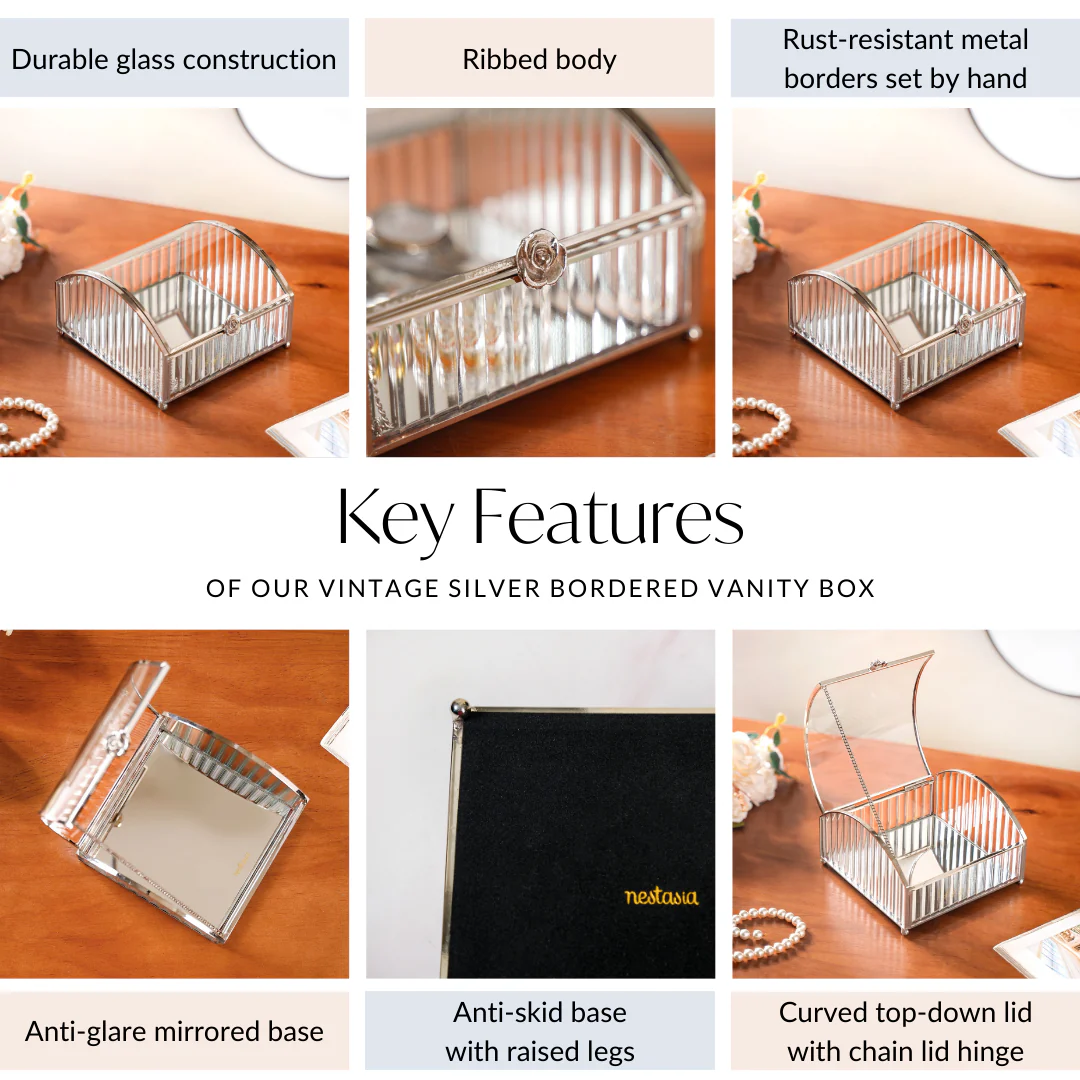 Glass Jewellery Box With Silver Frame - Image 5
