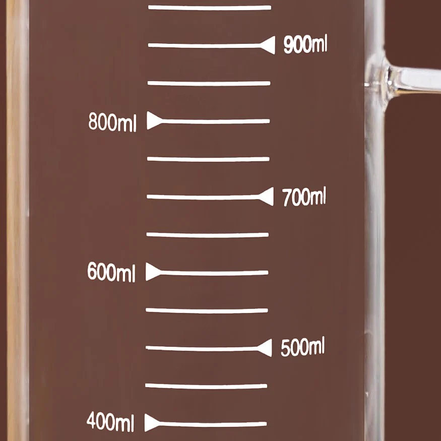 Glass Jug With Measuring Marks And Bamboo Lid 1000ml - Image 6